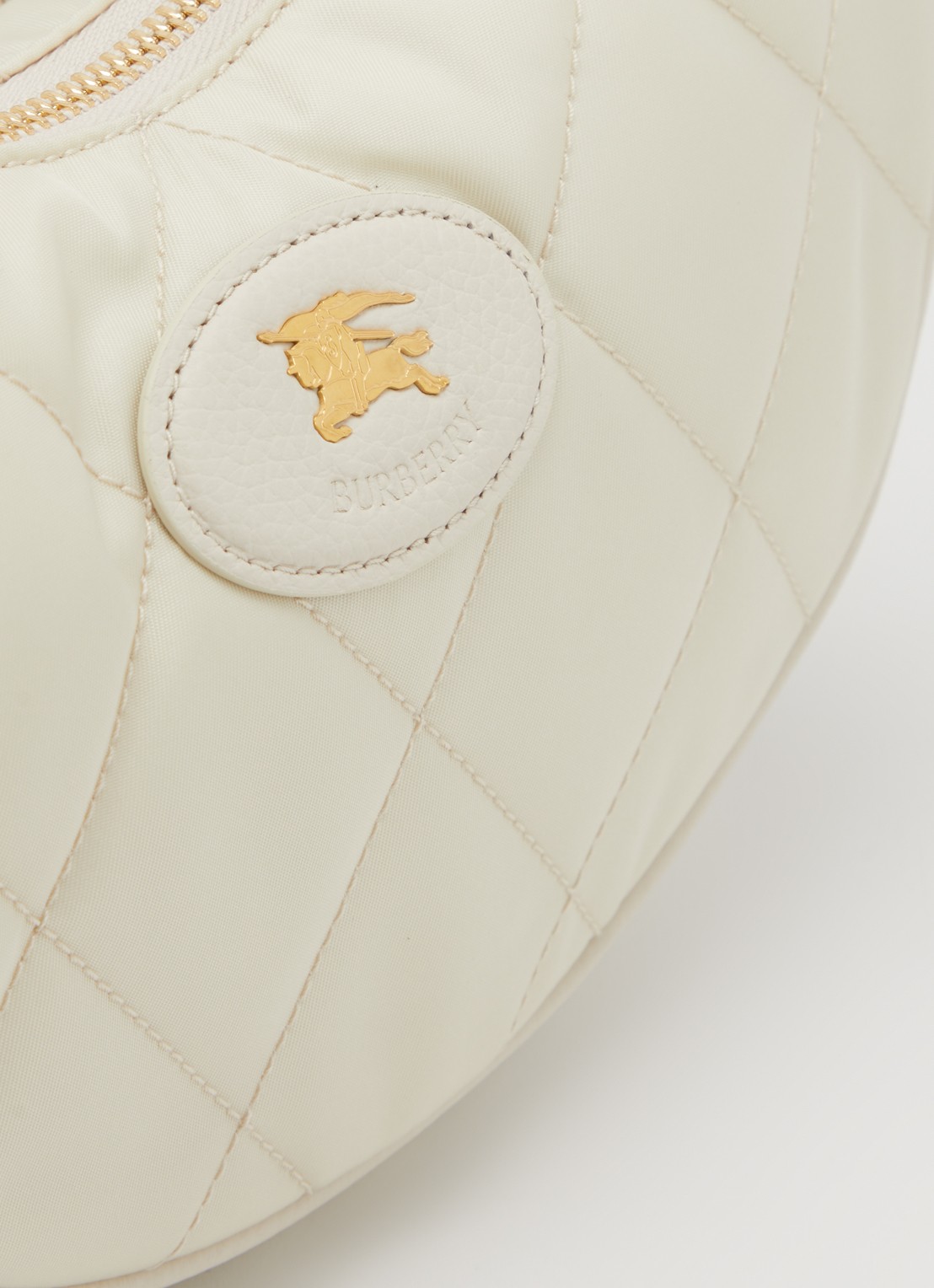 Burberry Horseshoe crossbodytas met quilt patroon en kalfsleren deails - detail 6 beige