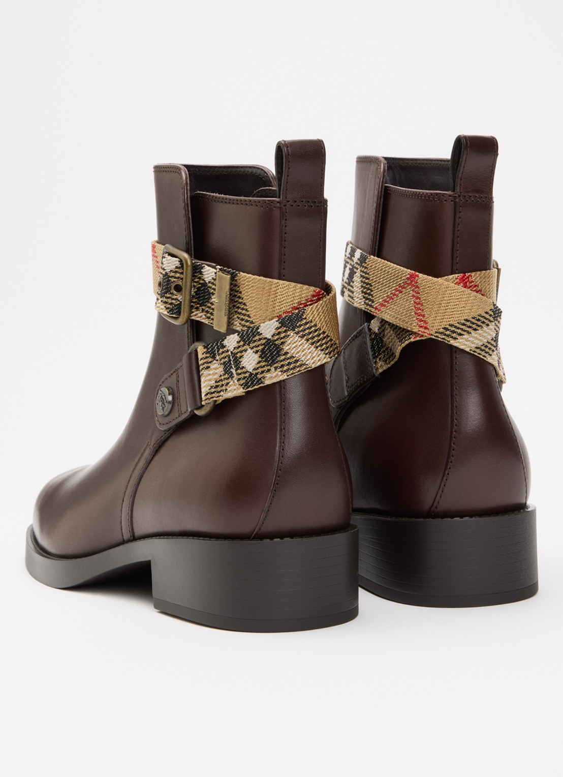 Burberry Huntley enkellaarsje van kalfsleer - achterkant 5 kastanjebruin