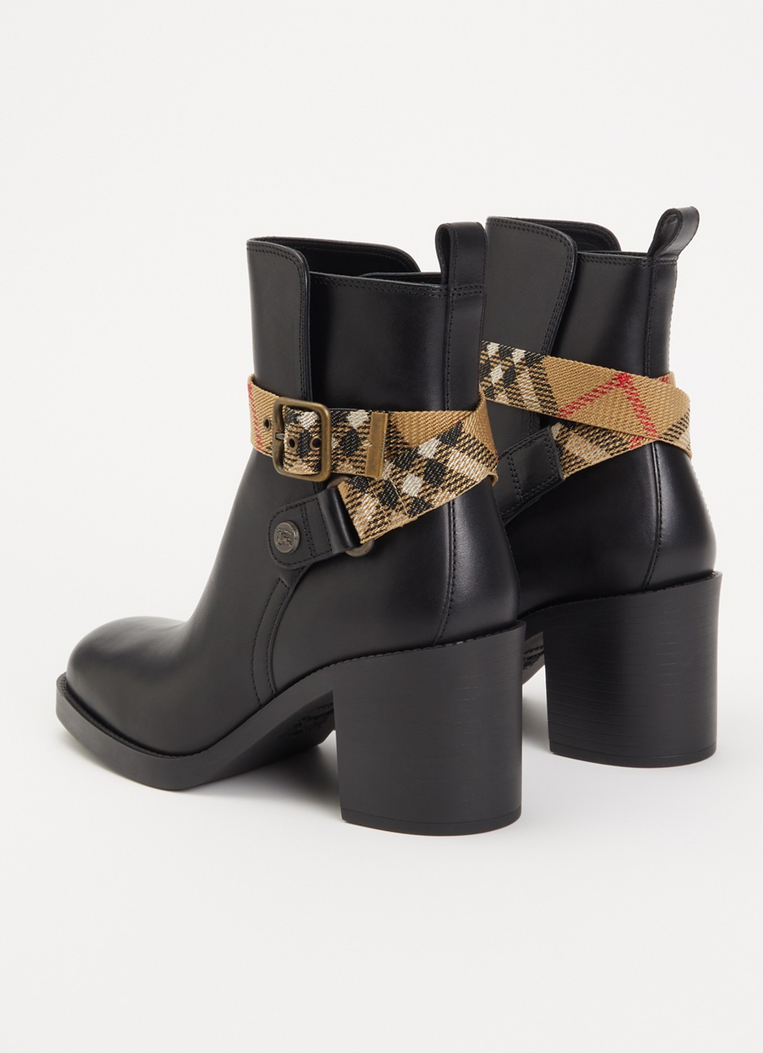 Burberry Huntley enkellaarsje van kalfsleer - achterkant 5 zwart