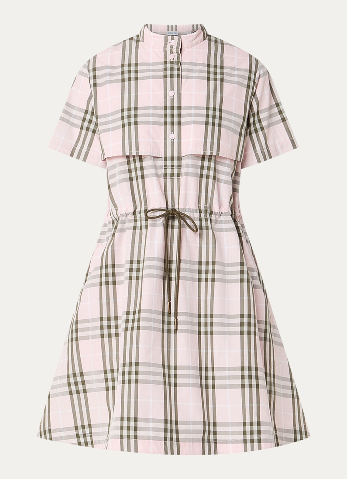 Burberry Isotta mini tuniekjurk met ruitdessin - voorkant 2 lichtroze