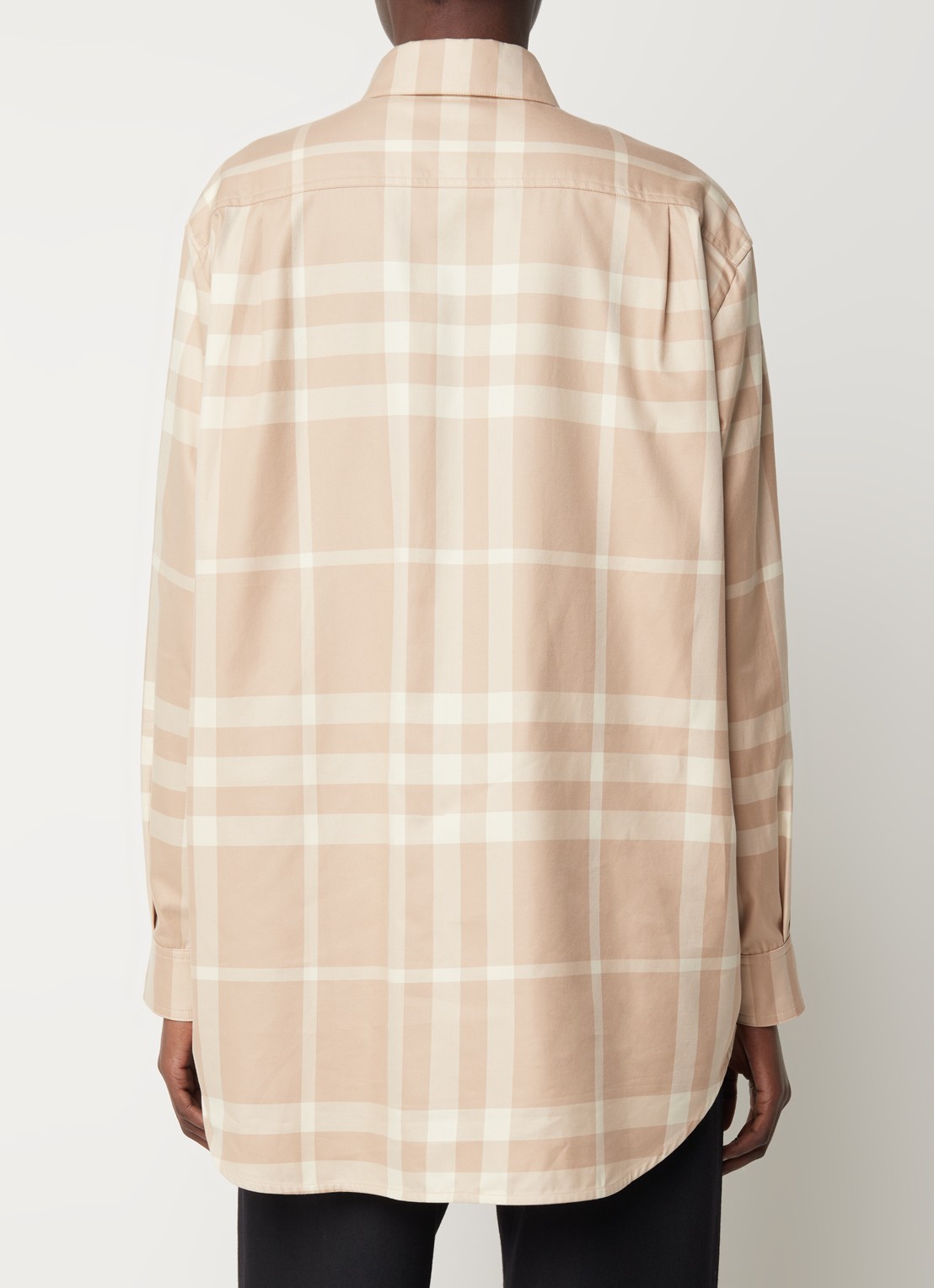 Burberry Ivana blouse met borstzakken en ruitdessin - achterkant 3 donkerbeige