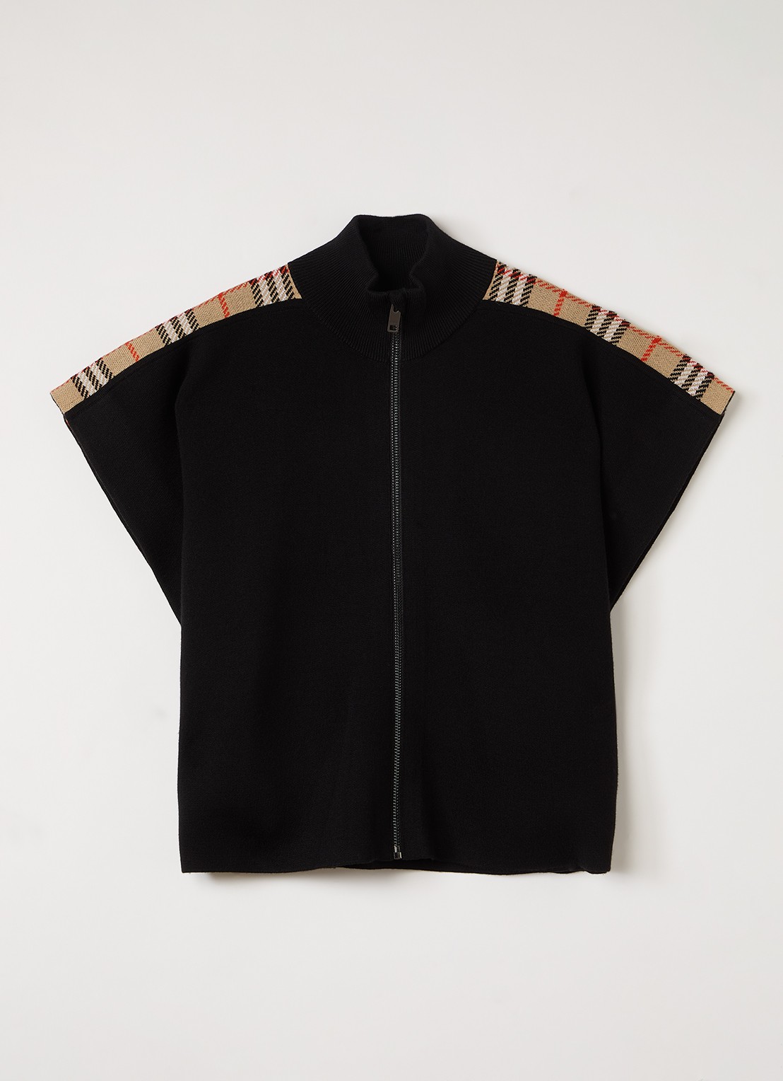 Burberry Izza fijngebreid vest - voorkant 2 zwart