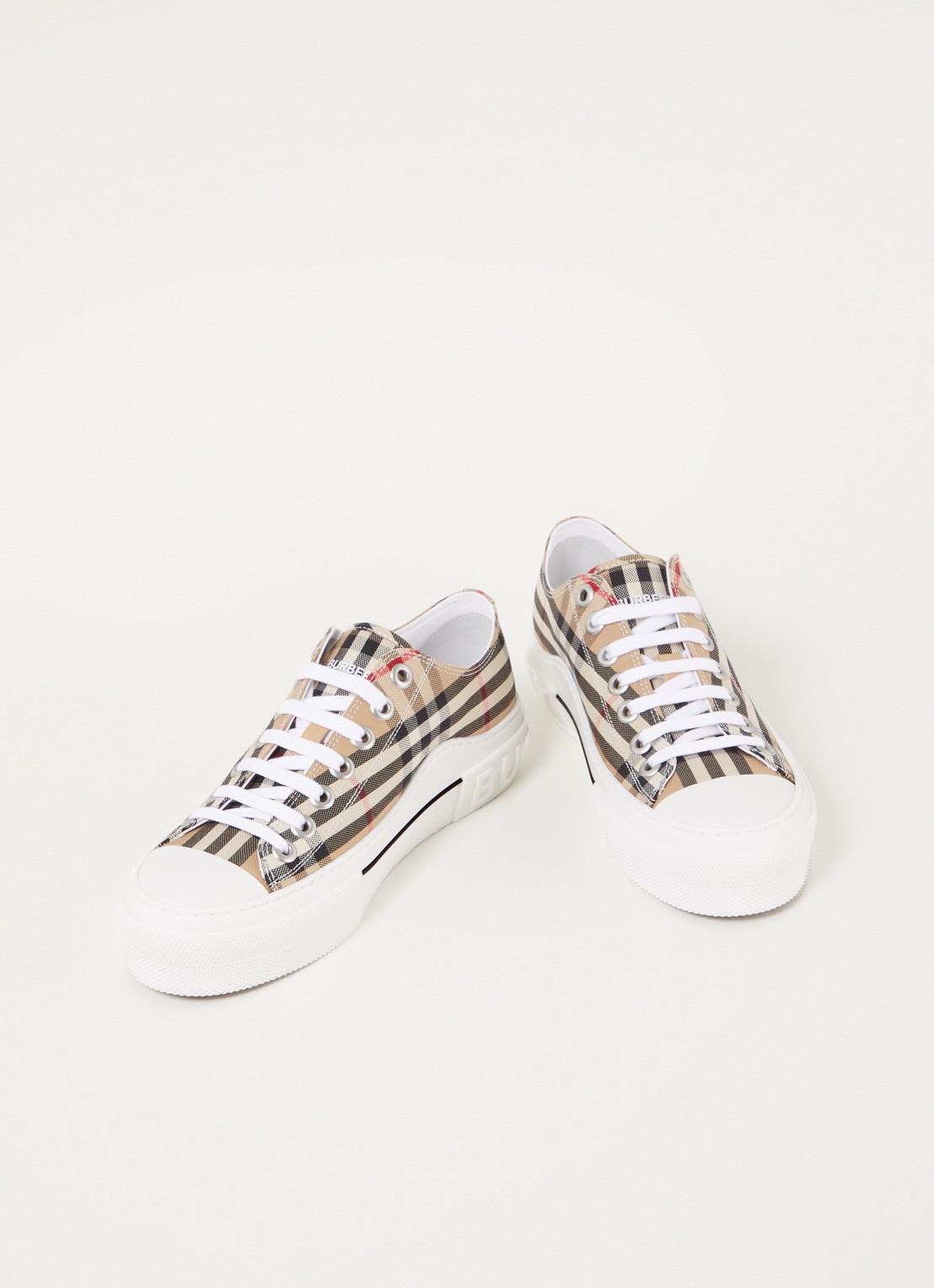 Burberry Jack Low sneaker van canvas - detail 4 beige