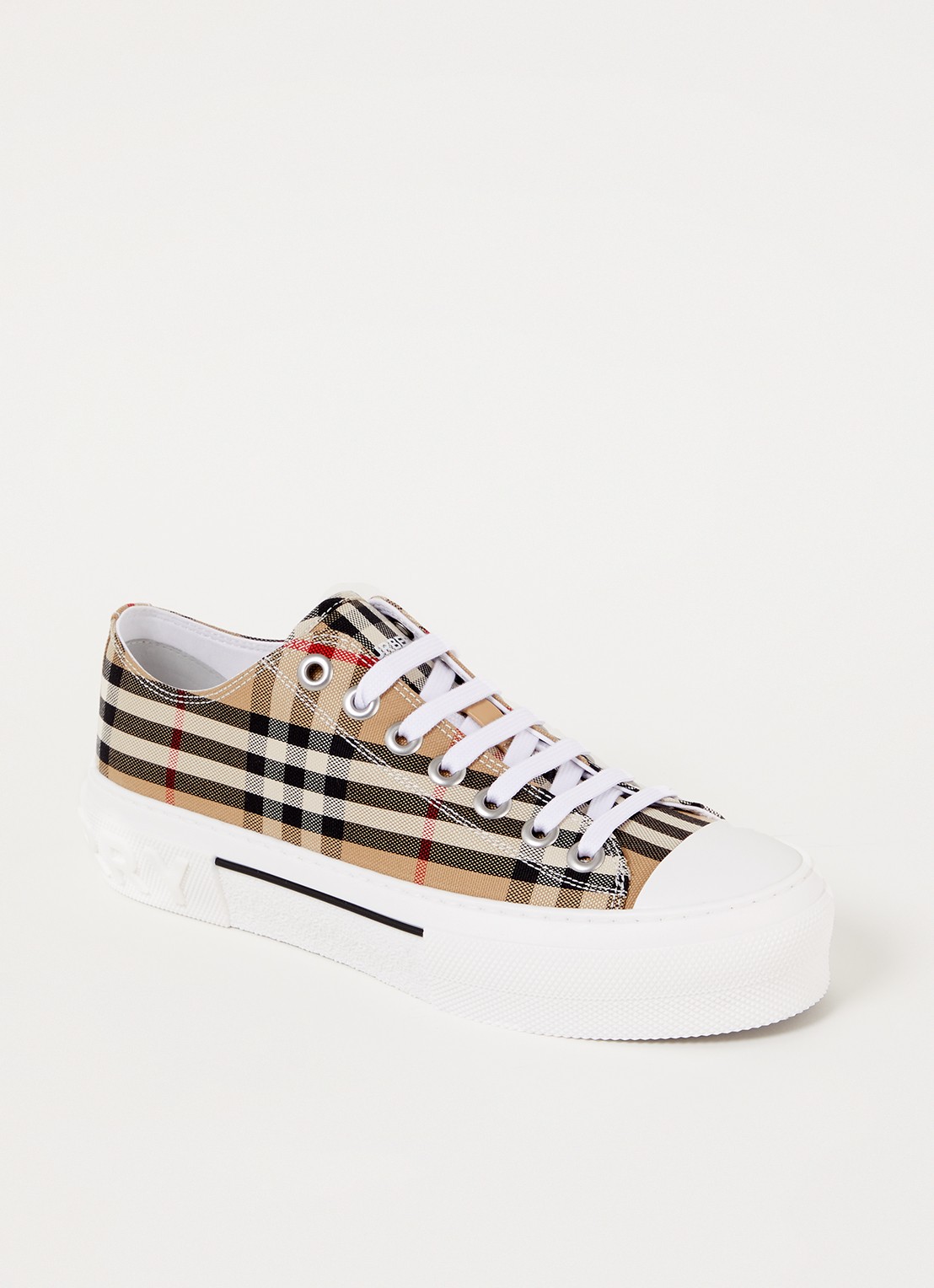 Burberry Jack Low sneaker van canvas - voorkant beige
