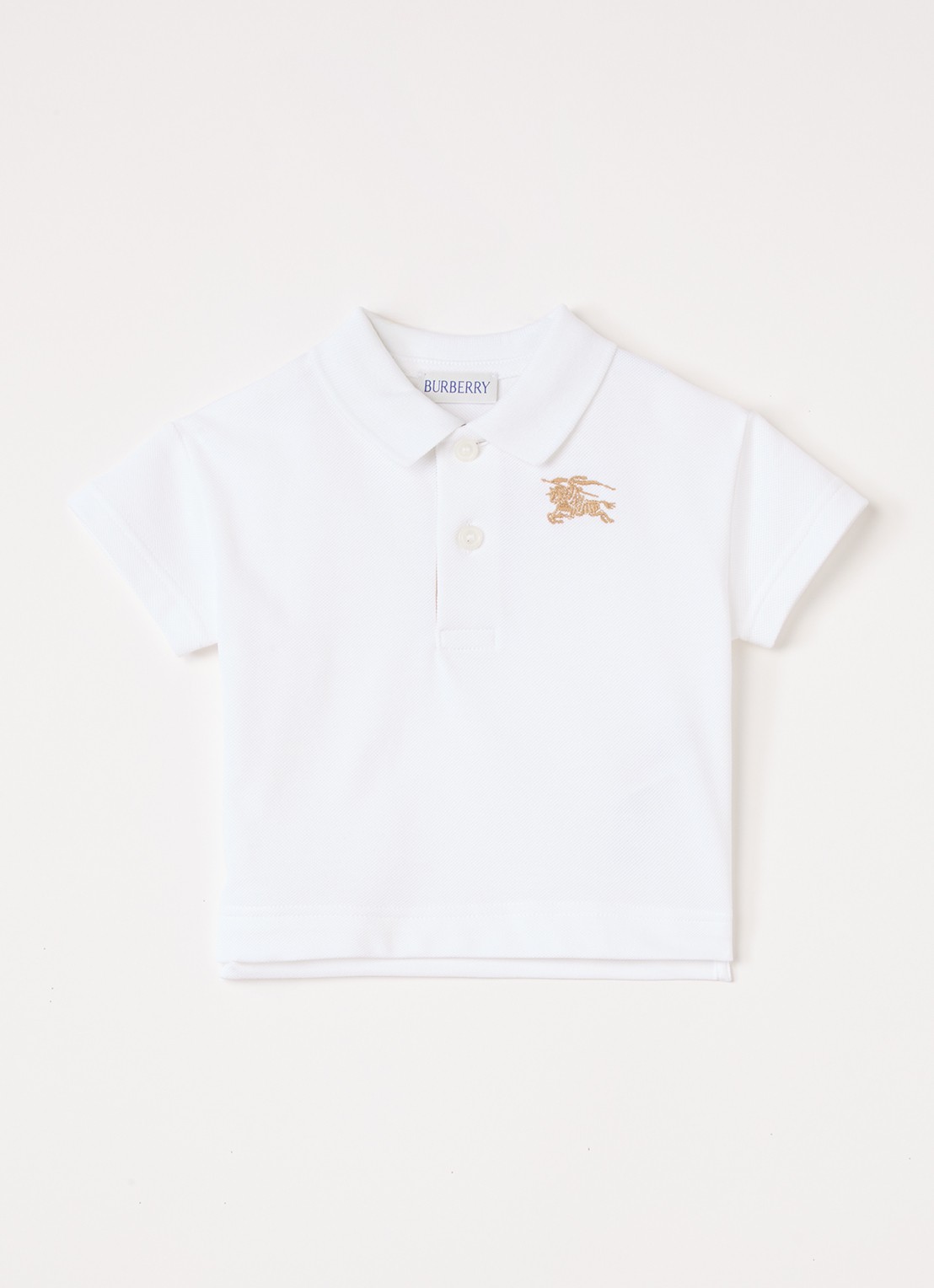 Burberry Johane polo van piqué katoen - voorkant wit