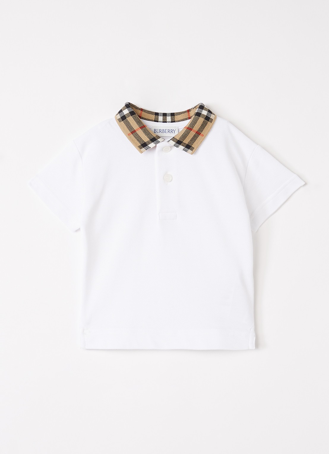 Burberry Johane polo van piqué katoen - voorkant wit