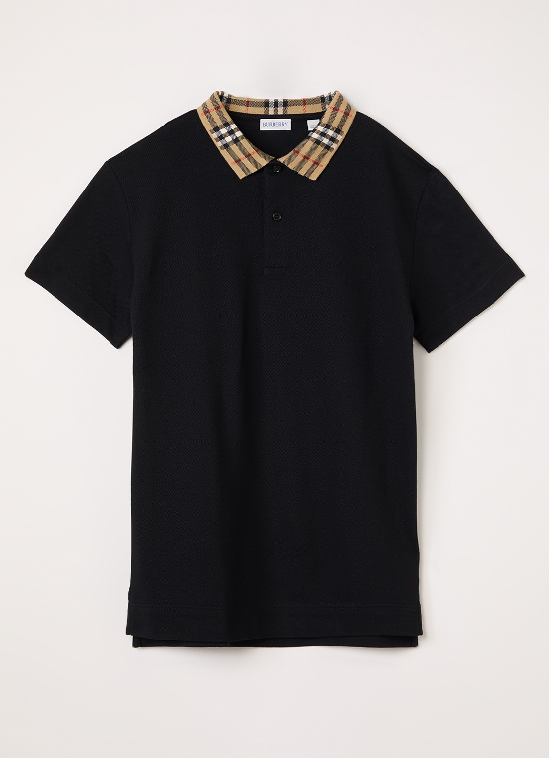 Burberry Johane polo van piqué katoen - voorkant zwart