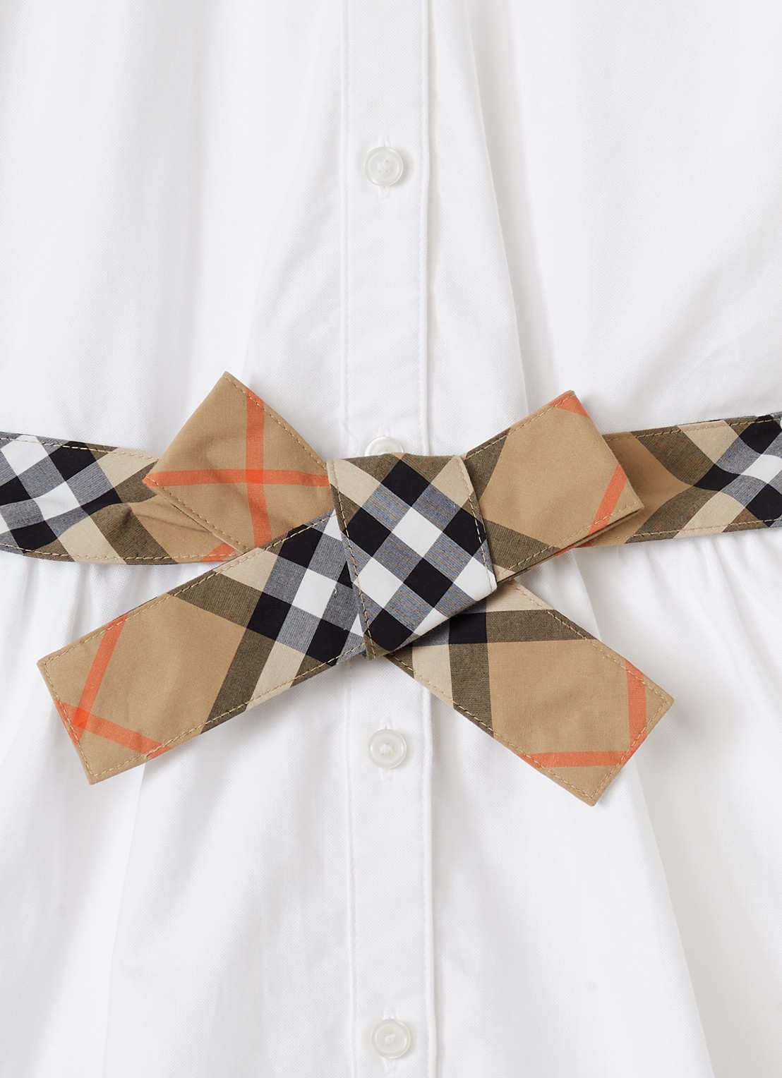 Burberry Juliet jurk met strikceintuur - detail 3 wit