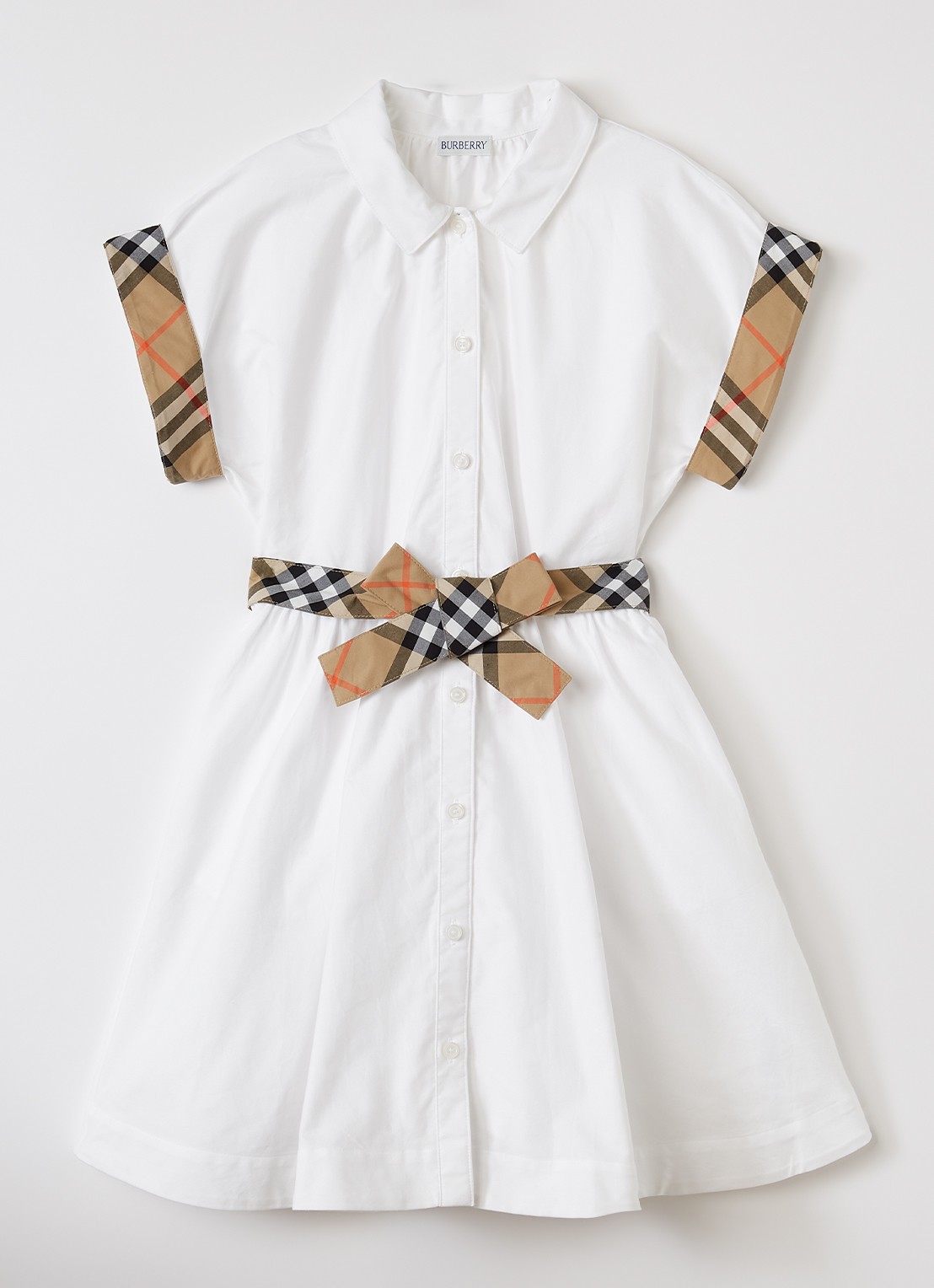 Burberry Juliet jurk met strikceintuur - voorkant wit
