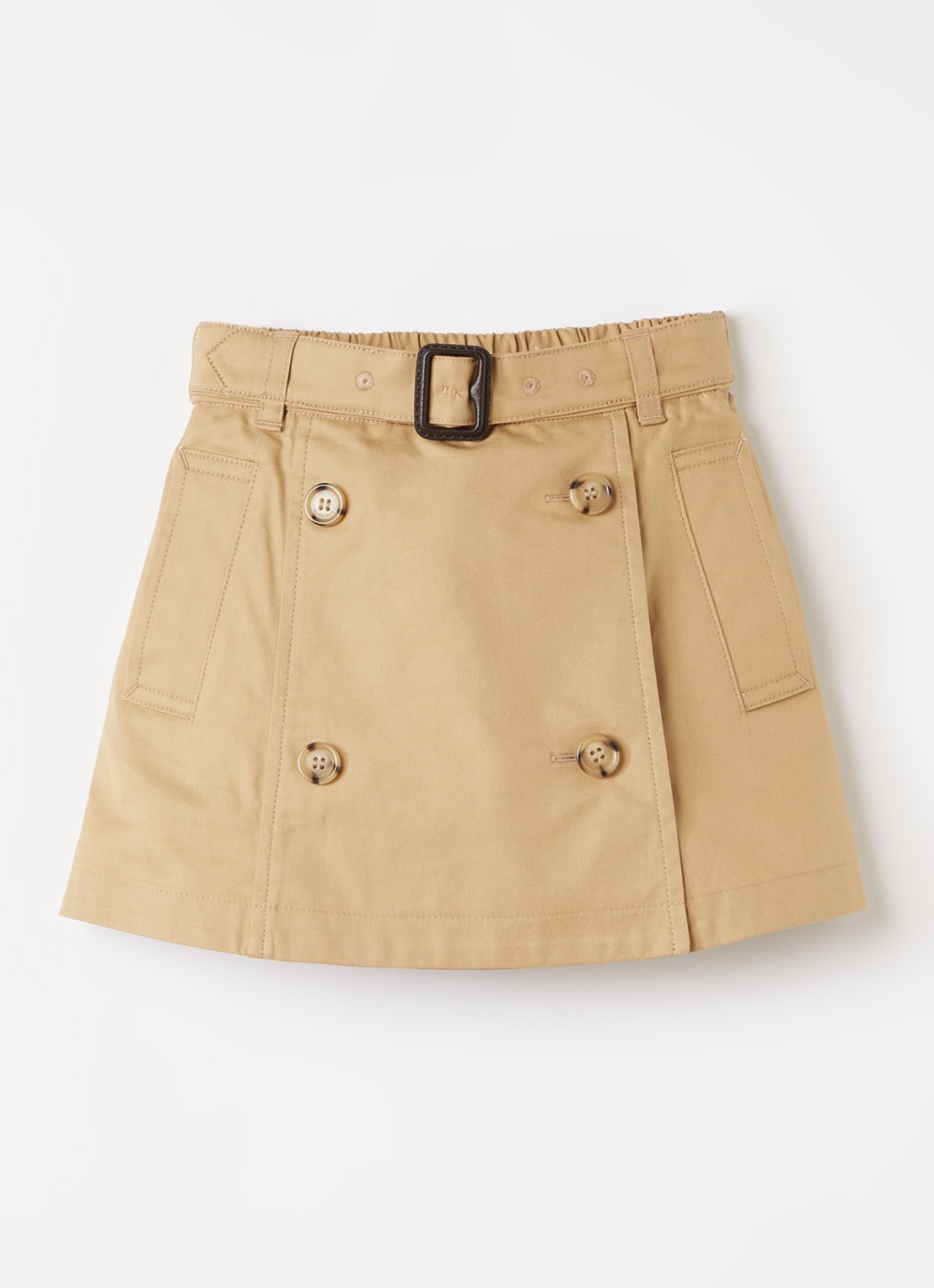 Burberry Katey minirok met ceintuur - voorkant camel