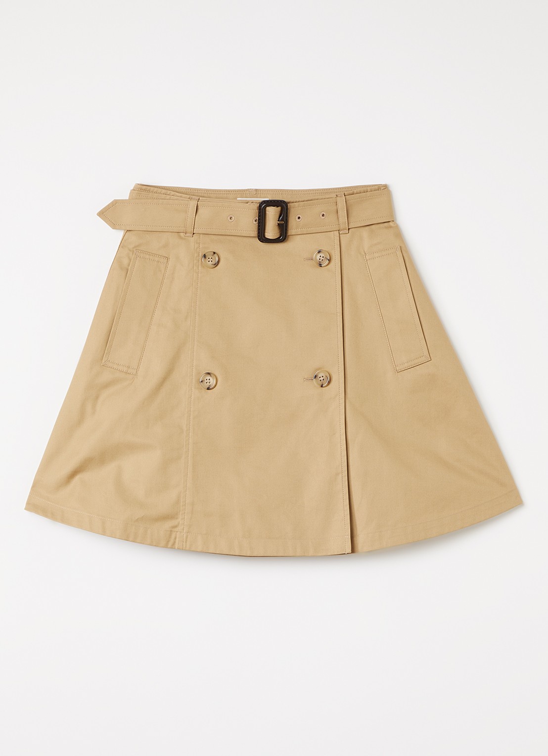 Burberry Katey minirok met ceintuur - voorkant 2 beige