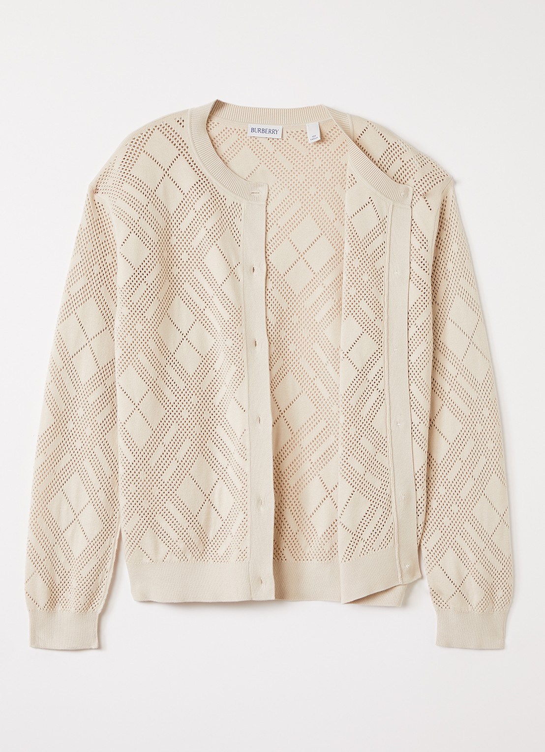 Burberry Katrina grofgebreid vest - voorkant 3 beige