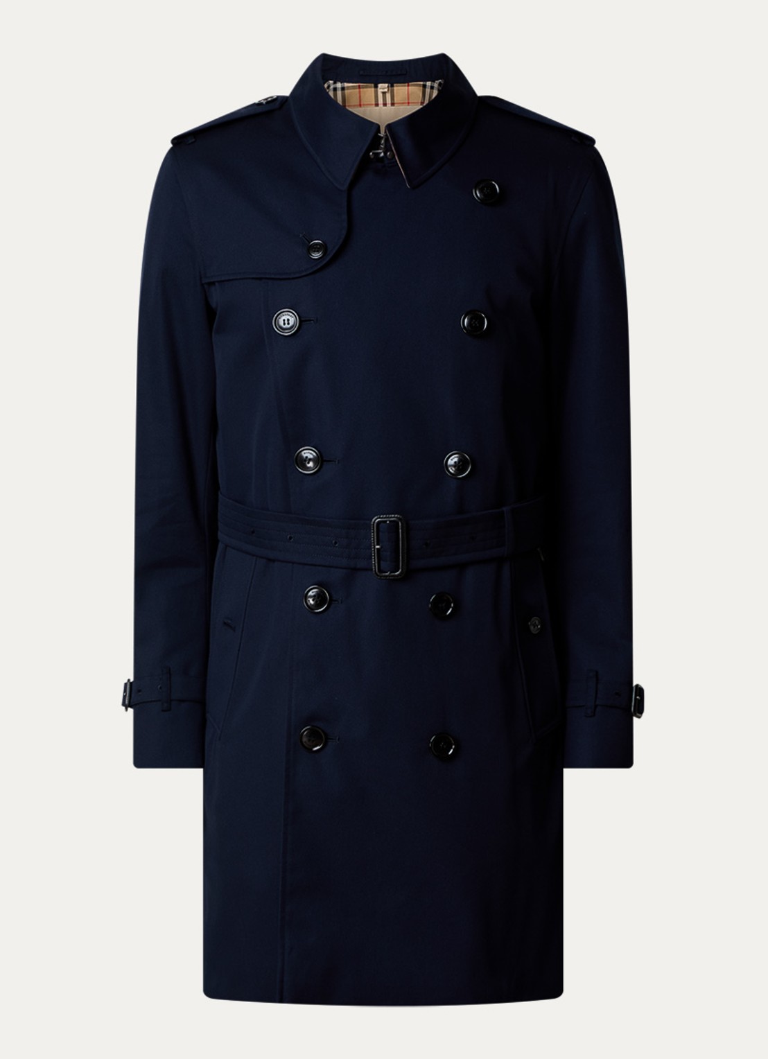 Burberry Kensingon Heritage double-breasted trenchcoat met ceintuur - voorkant 2 donkerblauw