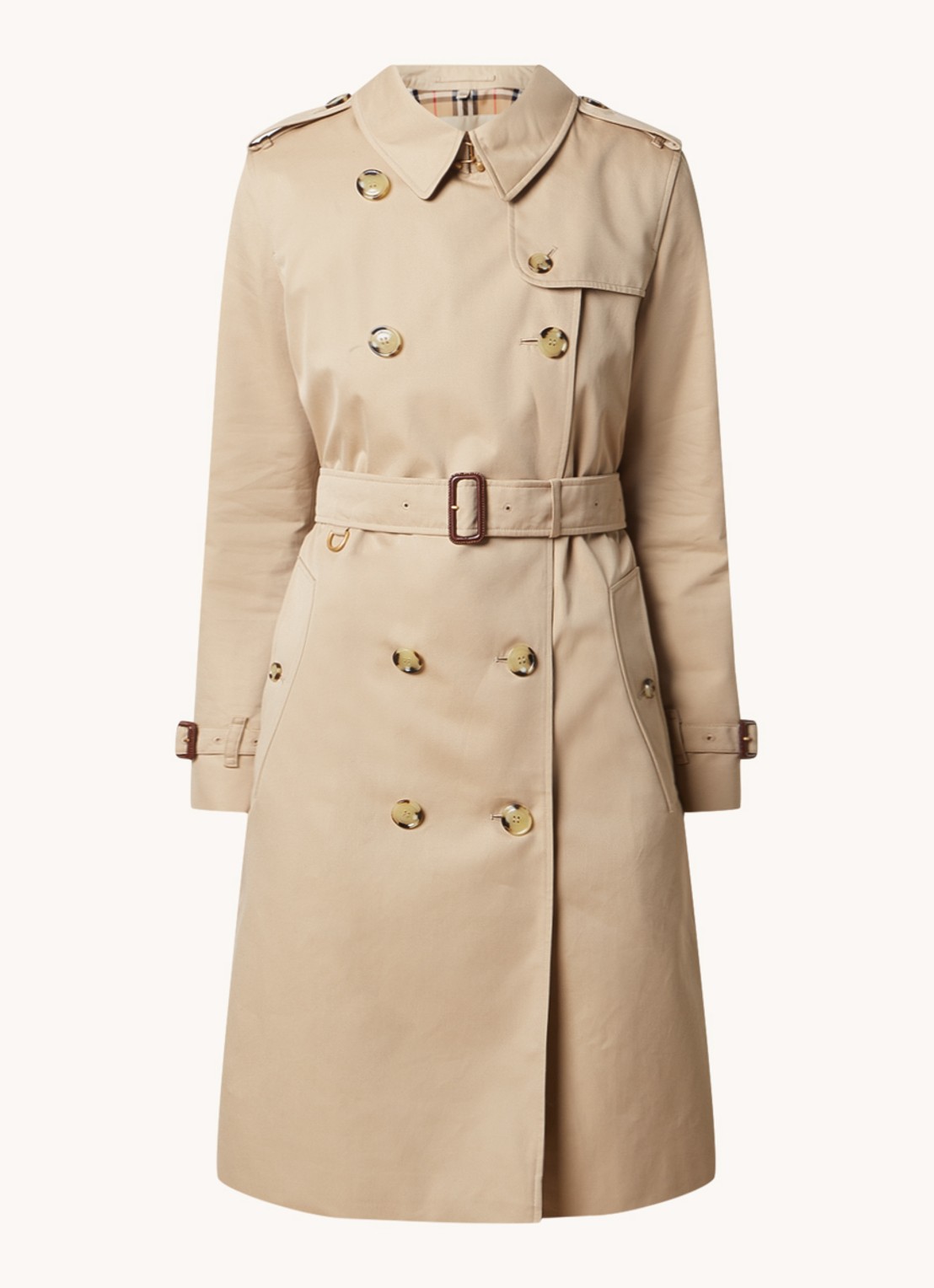 Burberry Kensington double-breasted trenchcoat met ceintuur - voorkant 5 bruin