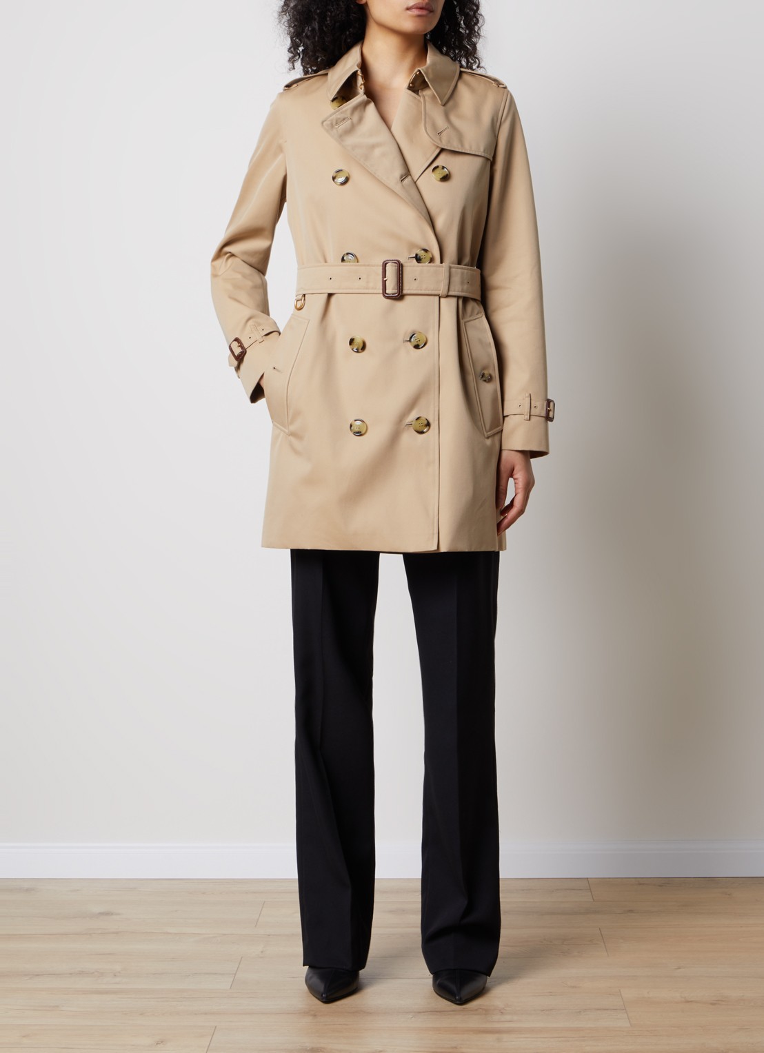 Burberry Kensington double-breasted trenchcoat met ceintuur - voorkant 3 bruin