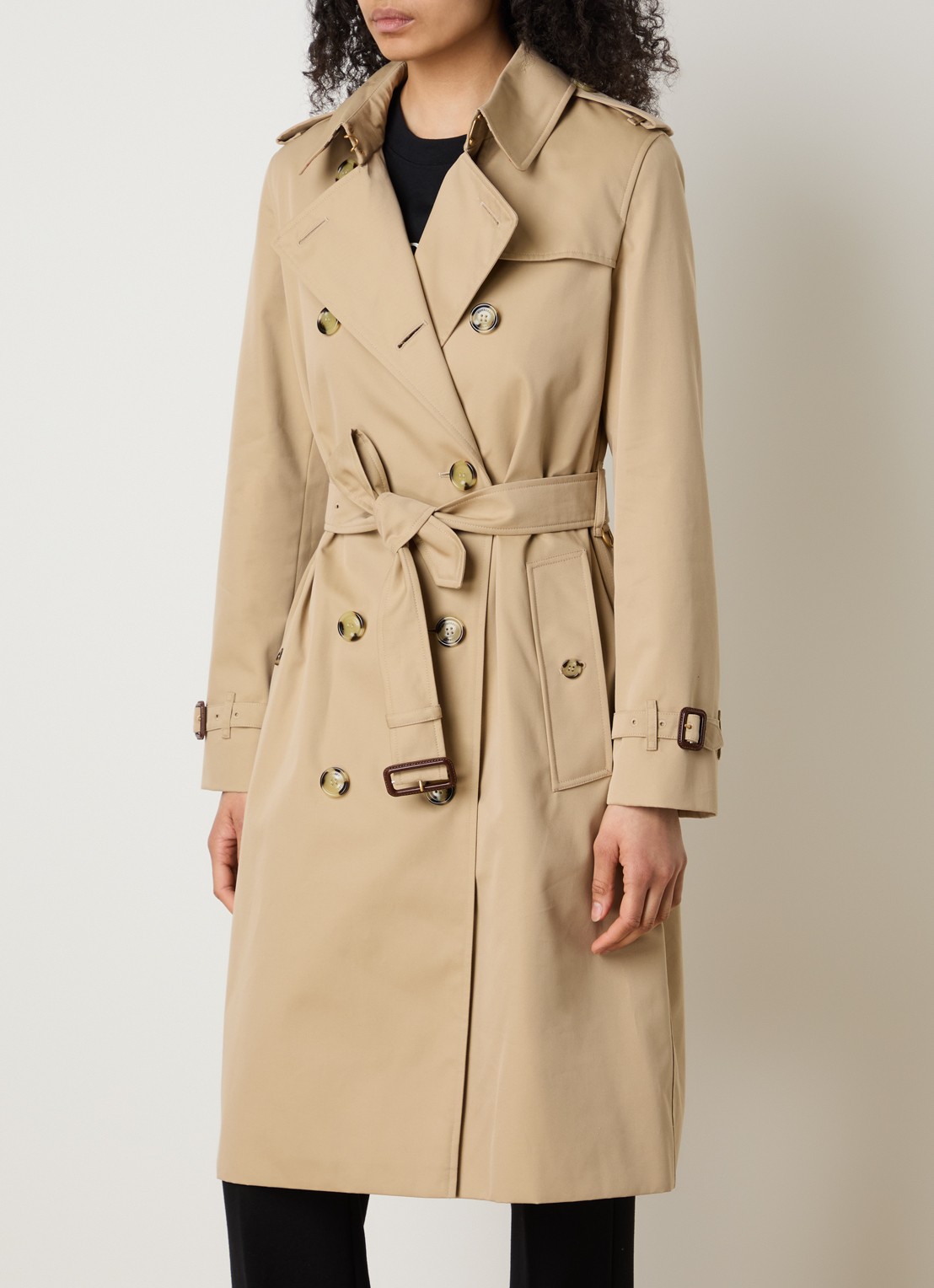 Burberry Kensington trenchcoat met ceintuur - detail 3 beige