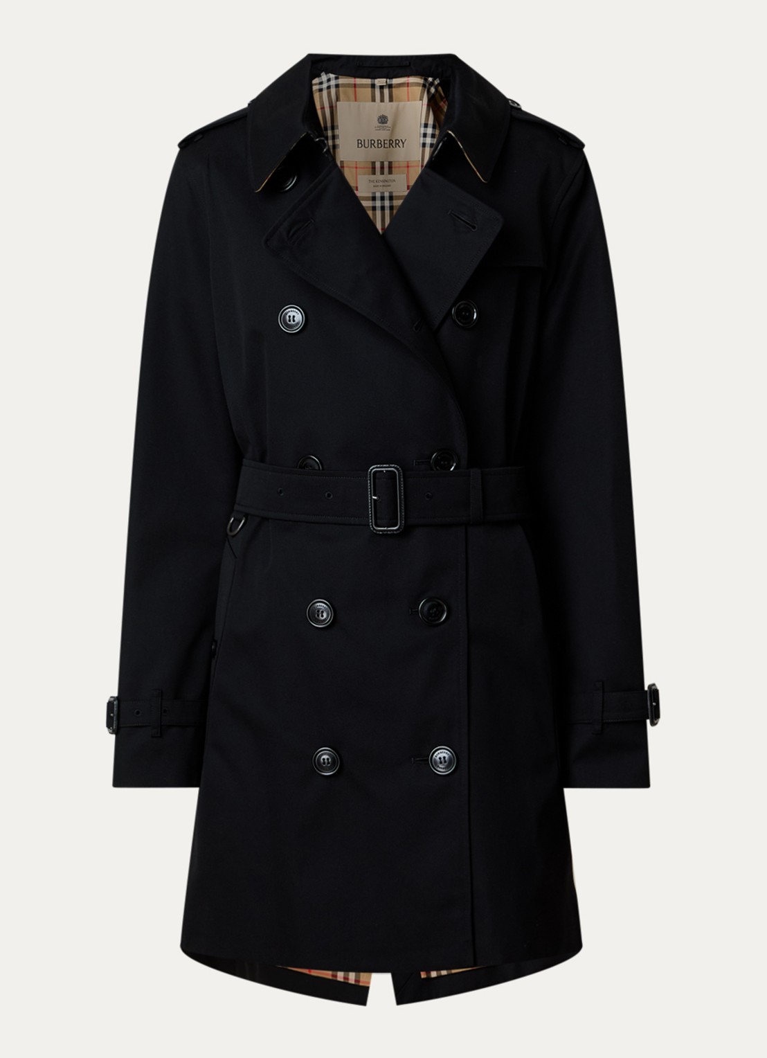 Burberry Kensington trenchcoat met steekzakken - voorkant 4 zwart