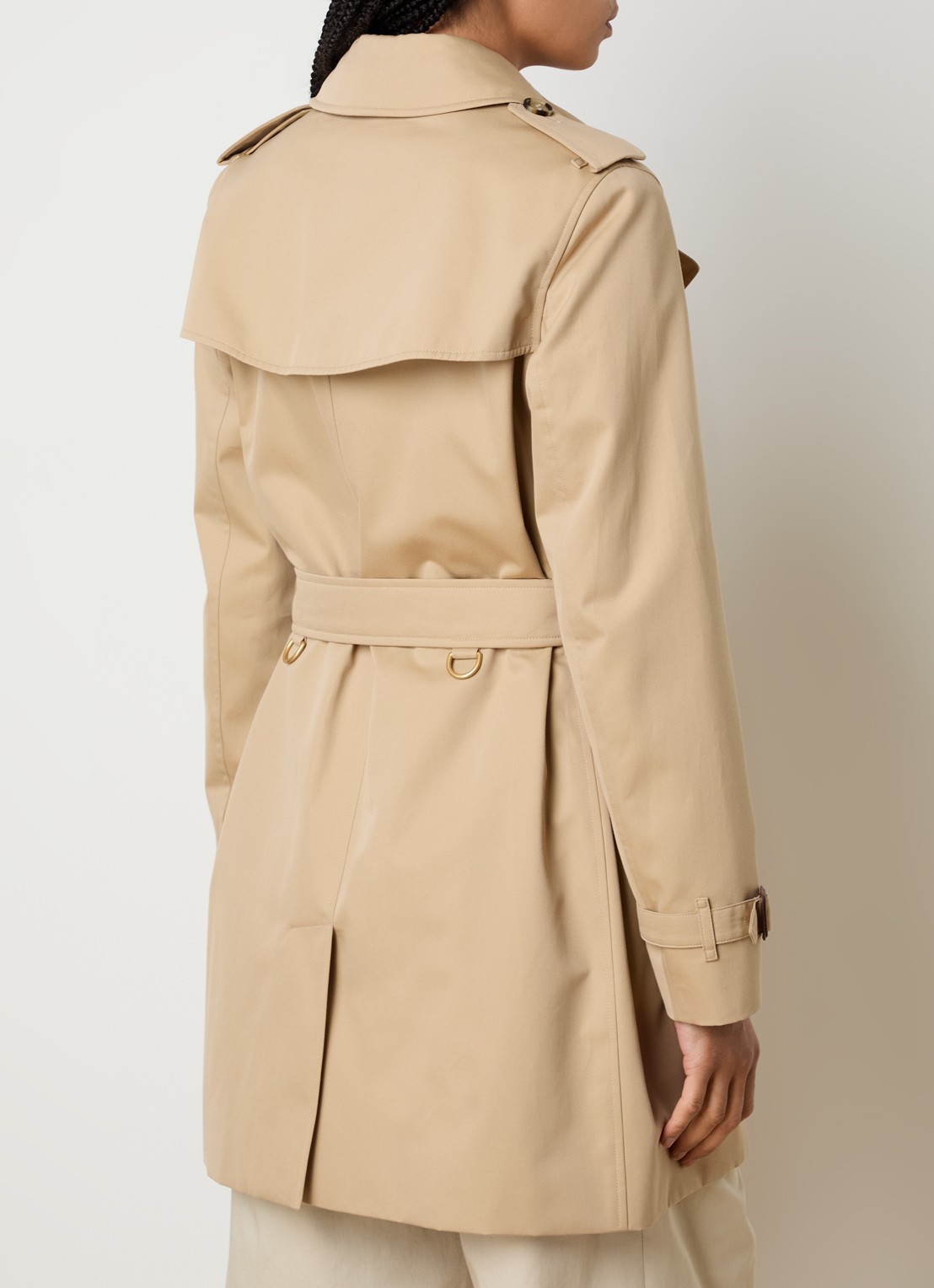 Burberry Kensington trenchcoat met steekzakken - achterkant beige