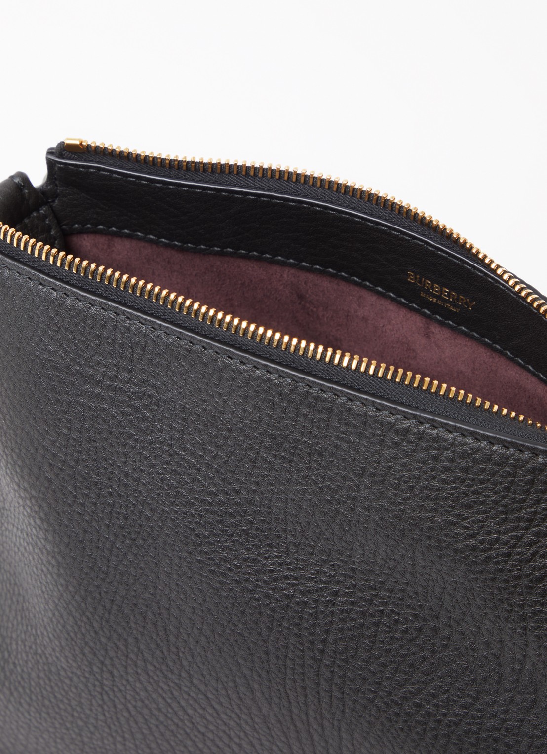 Burberry Knight Small clutch van kalfsleer met afneembare schouderriem - detail 3 zwart