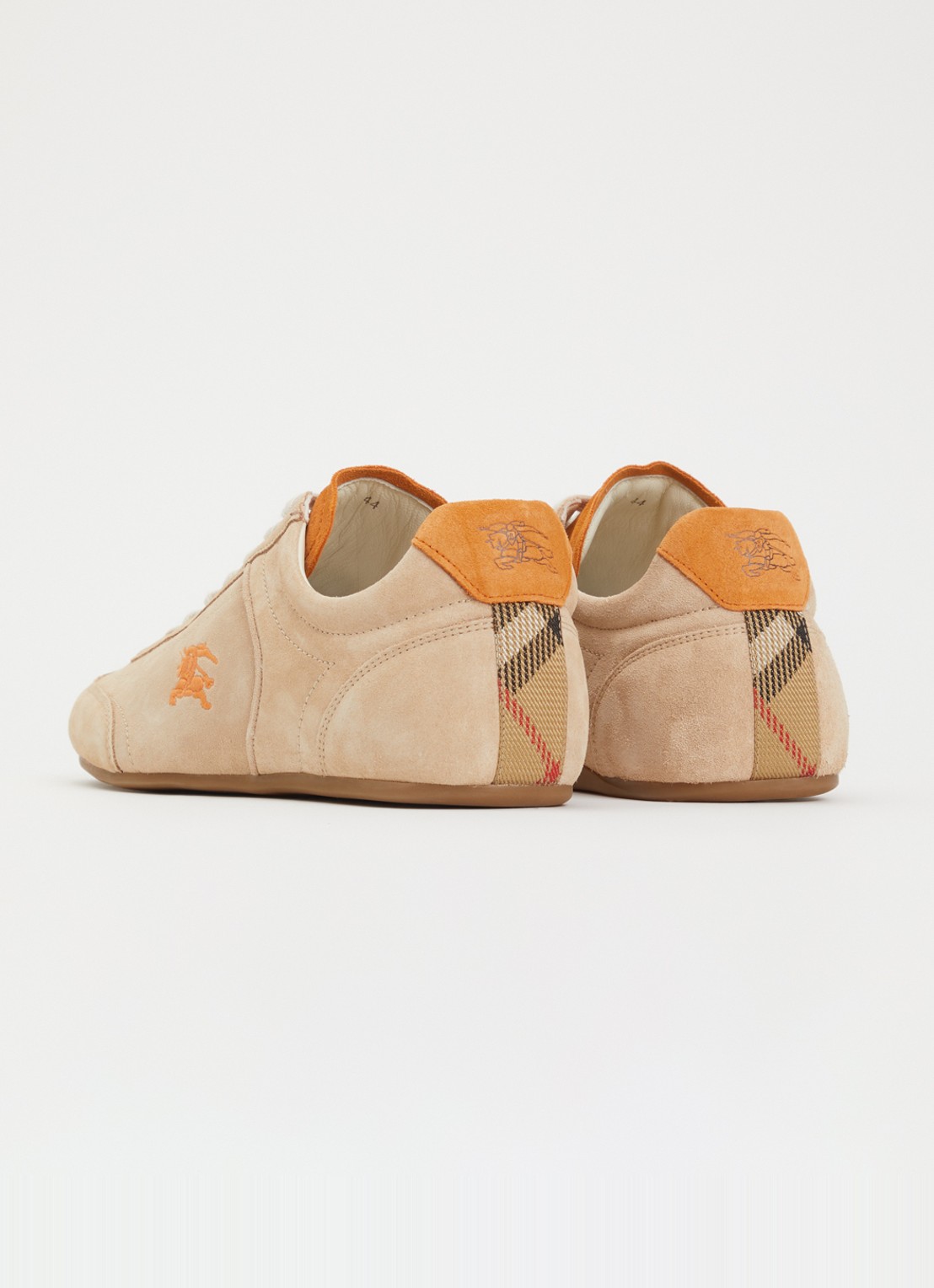 Burberry Knight sneaker van kalfssuède - achterkant beige