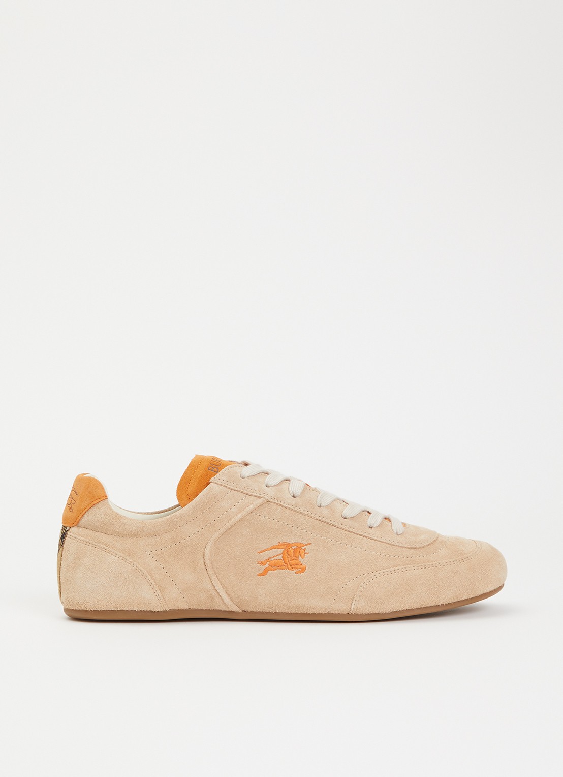 Burberry Knight sneaker van kalfssuède - voorkant 6 beige