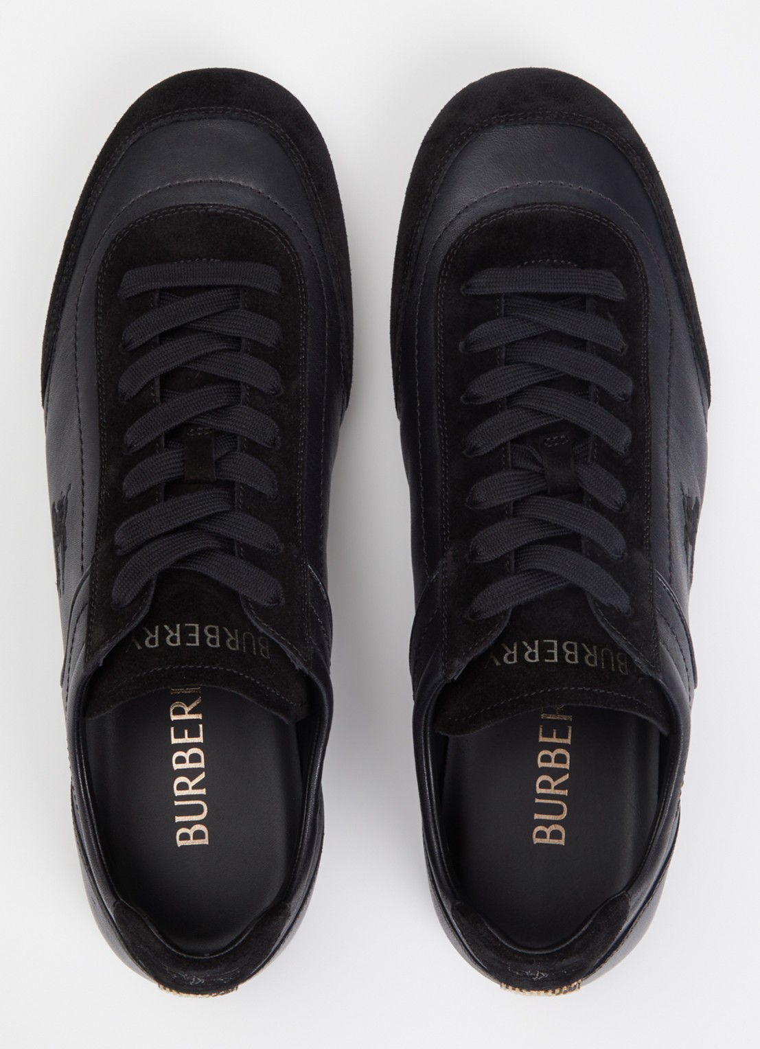 Burberry Knight sneaker van leer met details van suède - detail 3 zwart