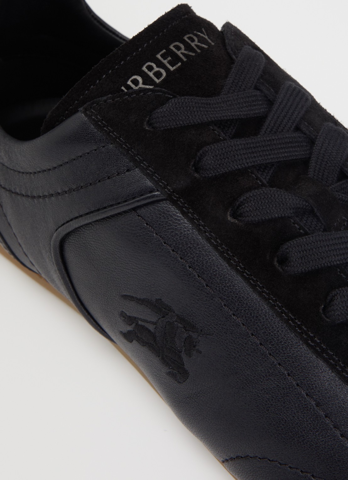 Burberry Knight sneaker van leer met details van suède - detail 5 zwart