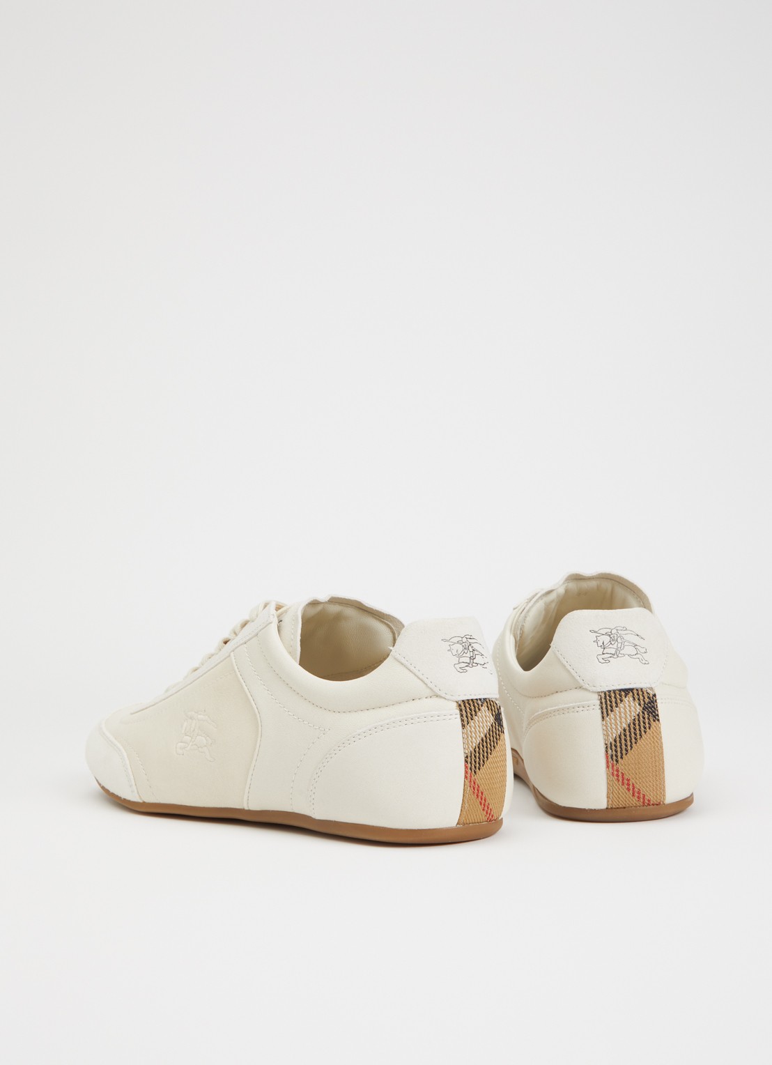 Burberry Knight sneaker van leer met details van suède - achterkant 5 creme