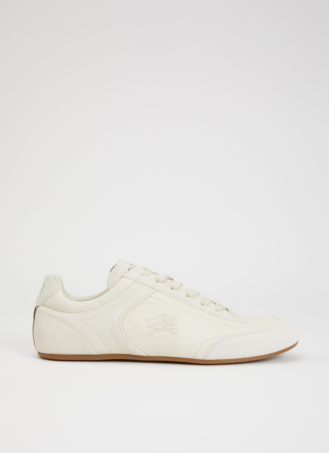 Burberry Knight sneaker van leer met details van suède - voorkant 6 creme