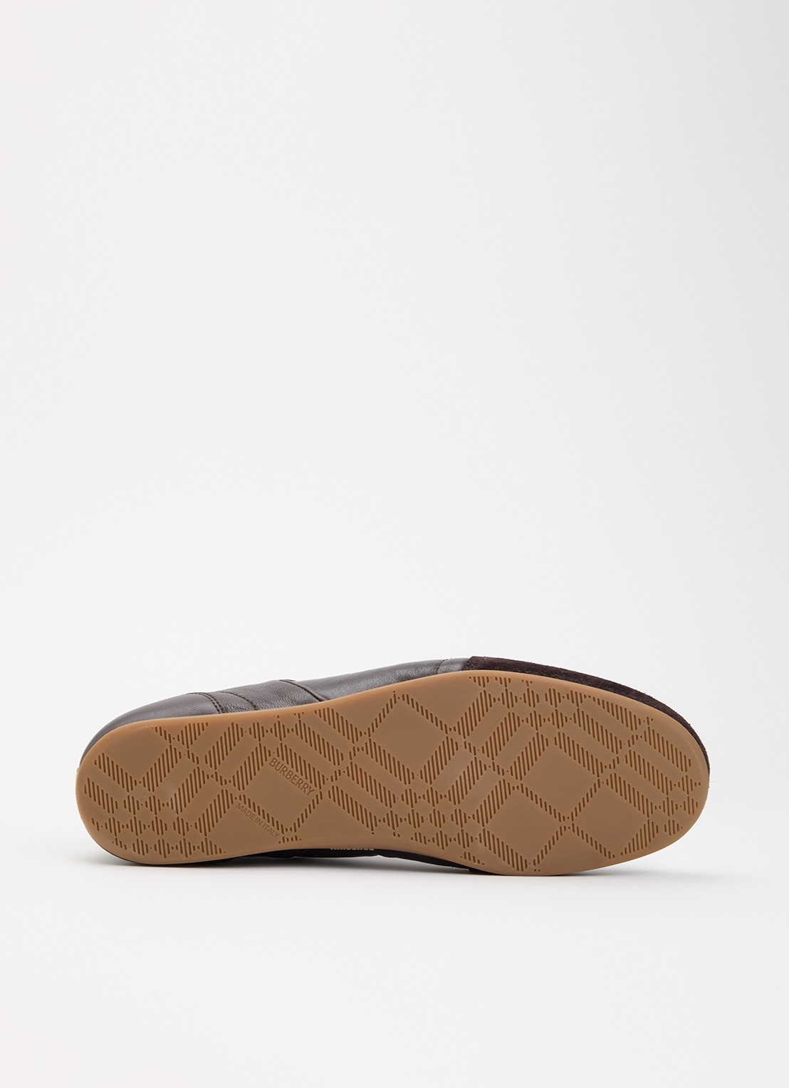 Burberry Knight sneaker van leer met details van suède - detail 5 donkerbruin