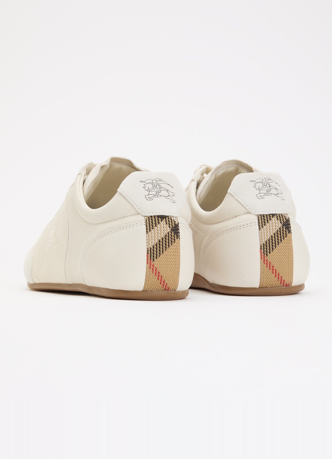 Burberry Knight sneaker van leer met details van suède - achterkant 6 creme