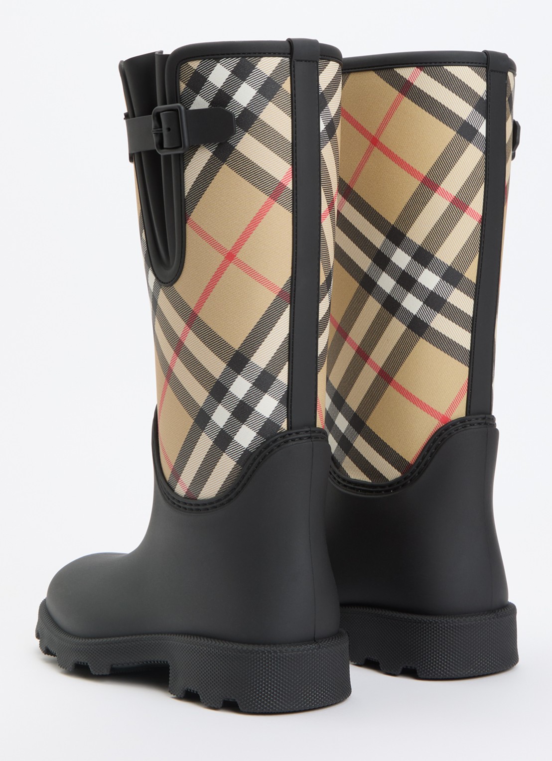 Burberry Laars met ruitdessin - achterkant 3 zwart