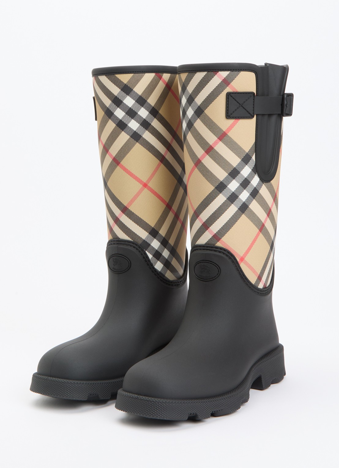 Burberry Laars met ruitdessin - detail 4 zwart