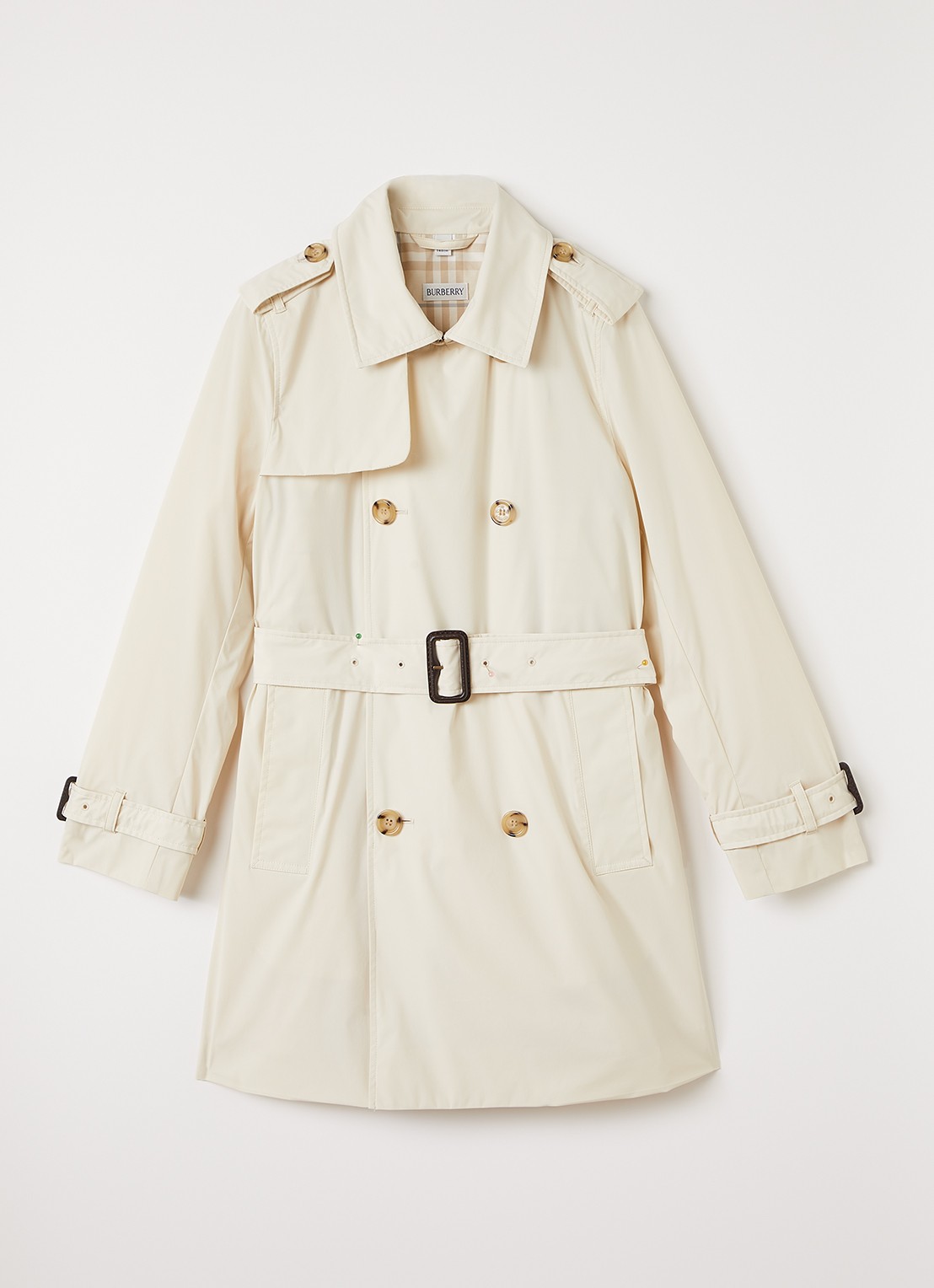 Burberry Laura trenchcoat met strikceintuur - voorkant beige