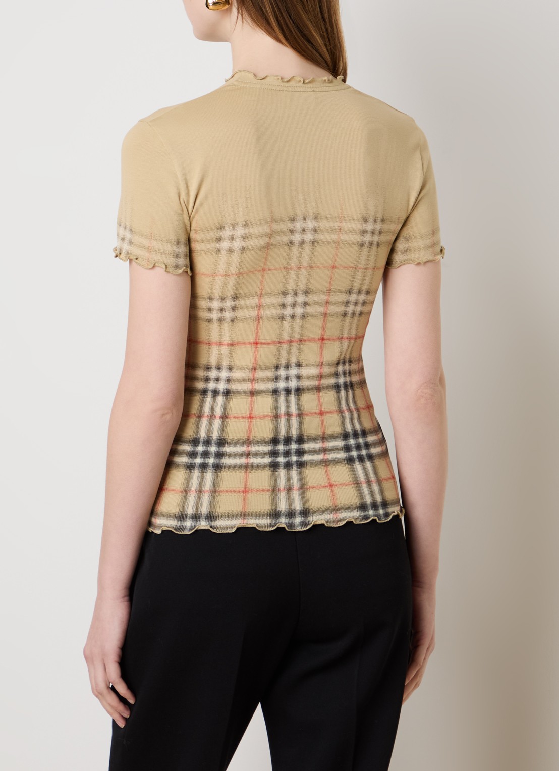 Burberry Letty T-shirt met print - achterkant camel
