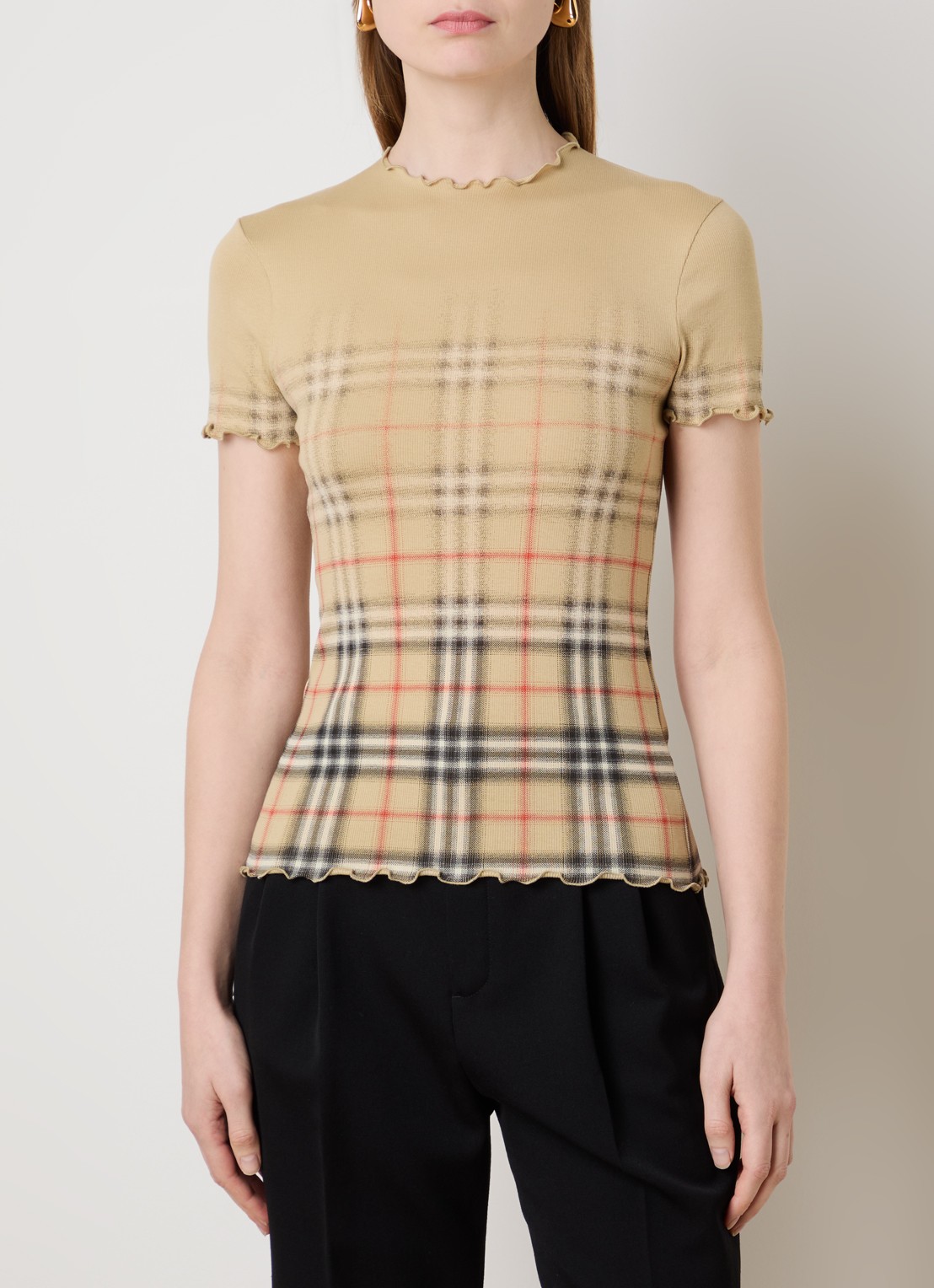 Burberry Letty T-shirt met print - detail 2 camel