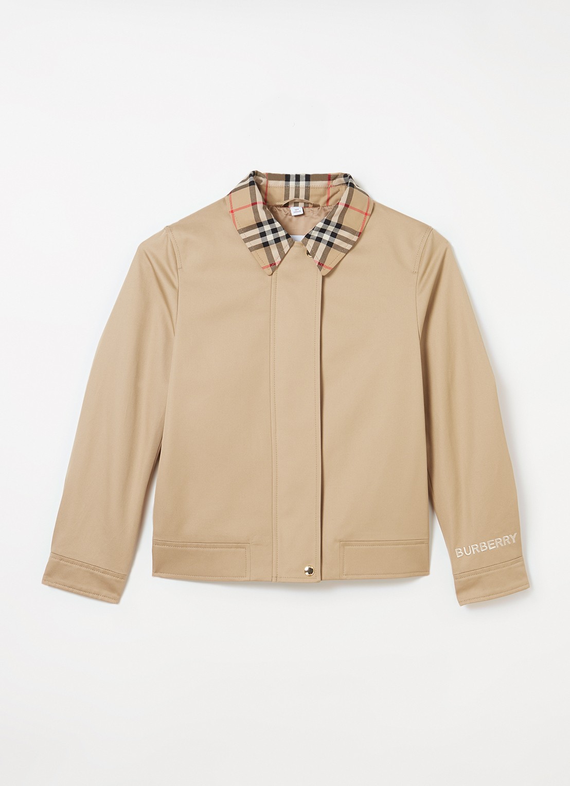 Burberry Lily jack met logoprint - voorkant beige