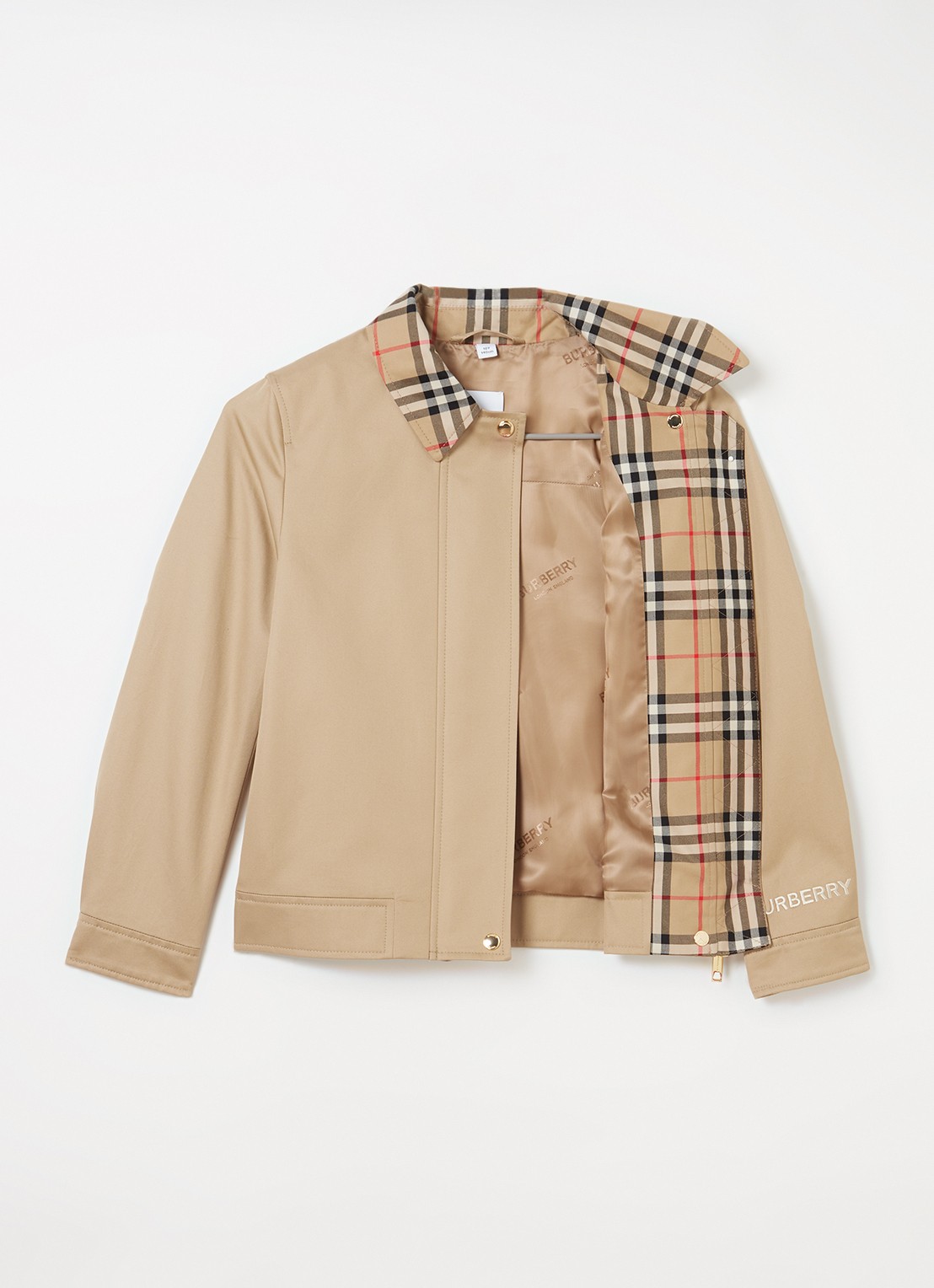 Burberry Lily jack met logoprint - voorkant 2 beige