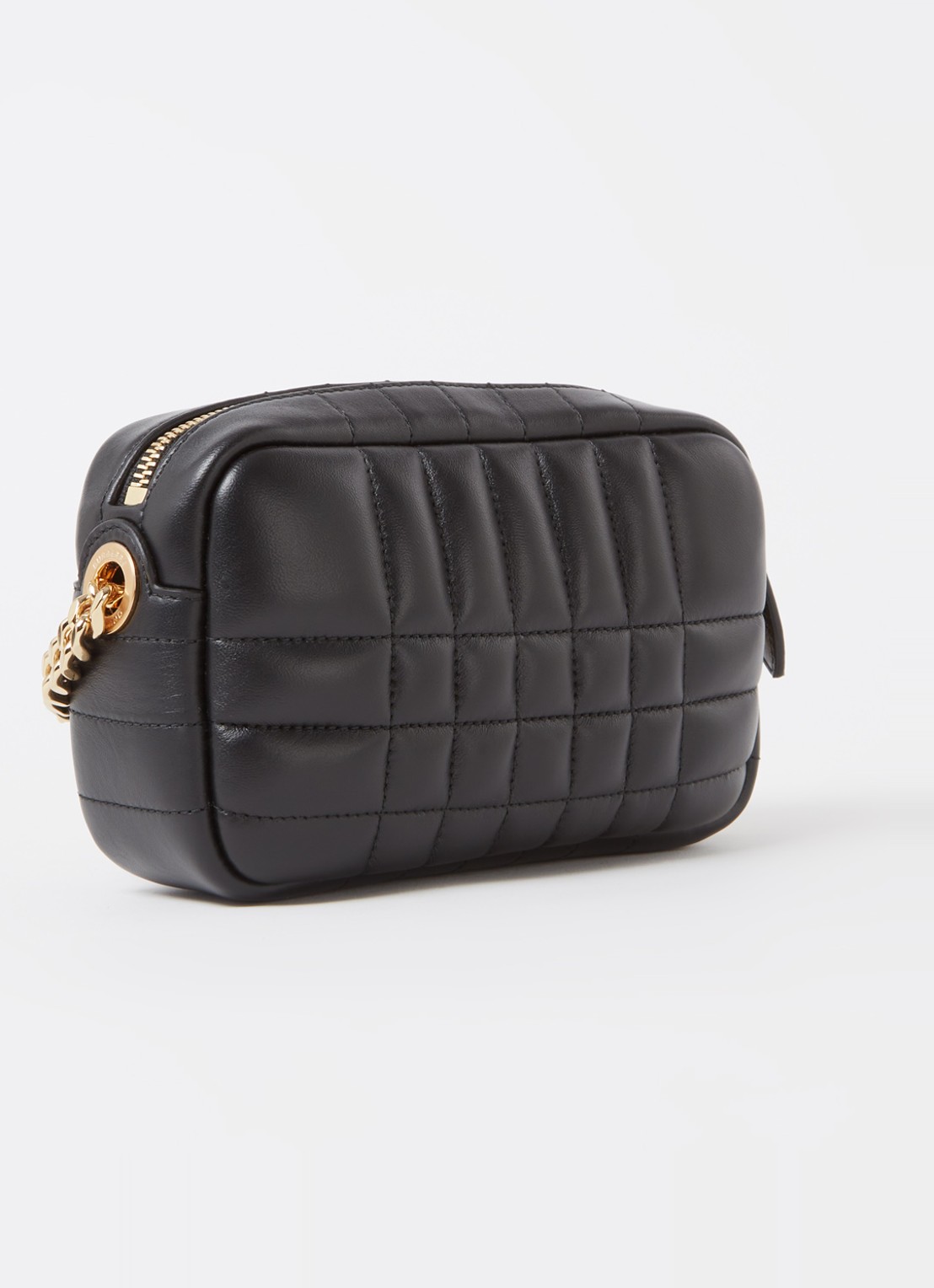 Burberry Lola crossbodytas van quilted lamsleer met logo - achterkant 6 zwart