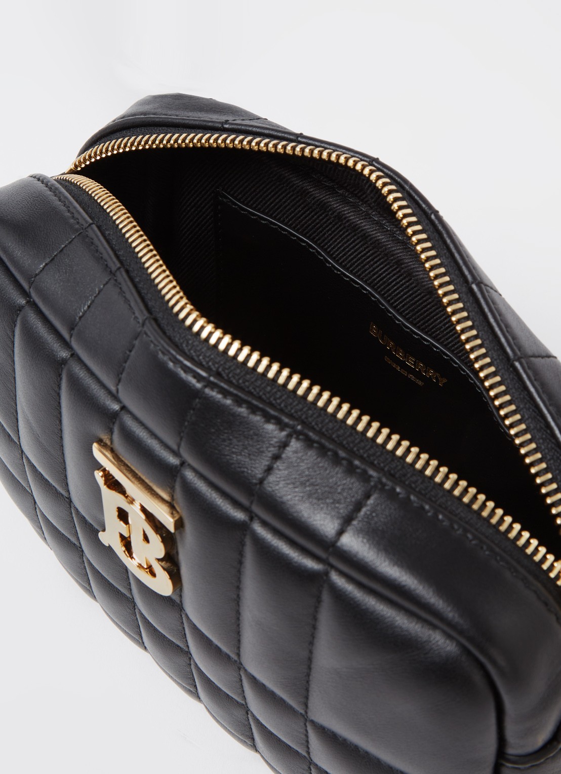 Burberry Lola crossbodytas van quilted lamsleer met logo - detail 3 zwart