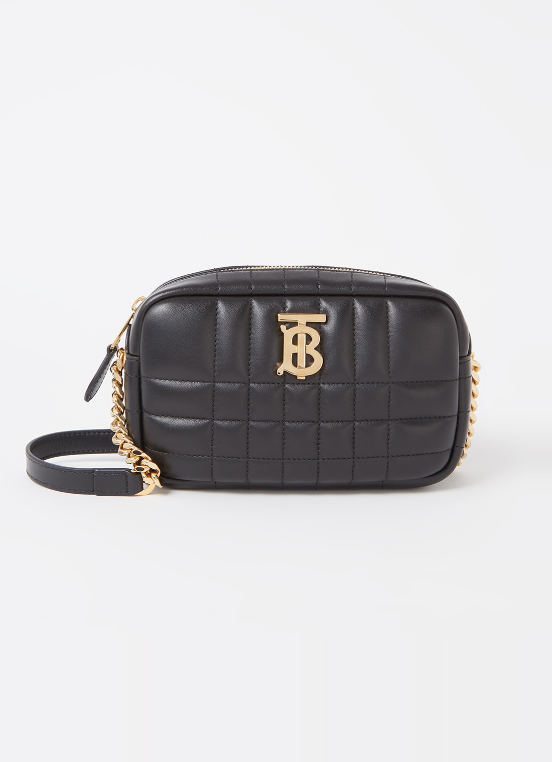 Burberry Lola crossbodytas van quilted lamsleer met logo - voorkant zwart