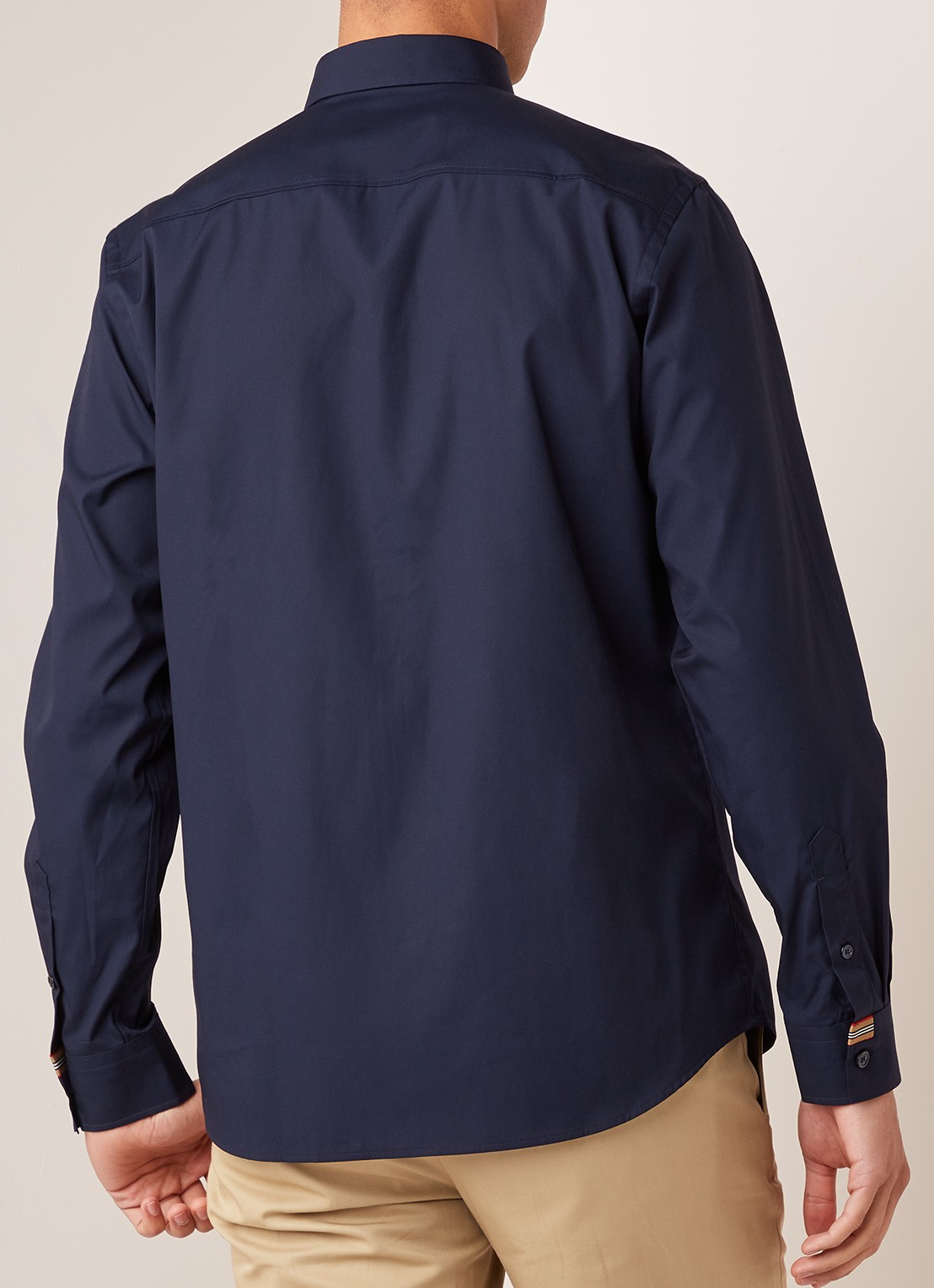 Burberry Louis regular fit overhemd met kentkraag - achterkant donkerblauw