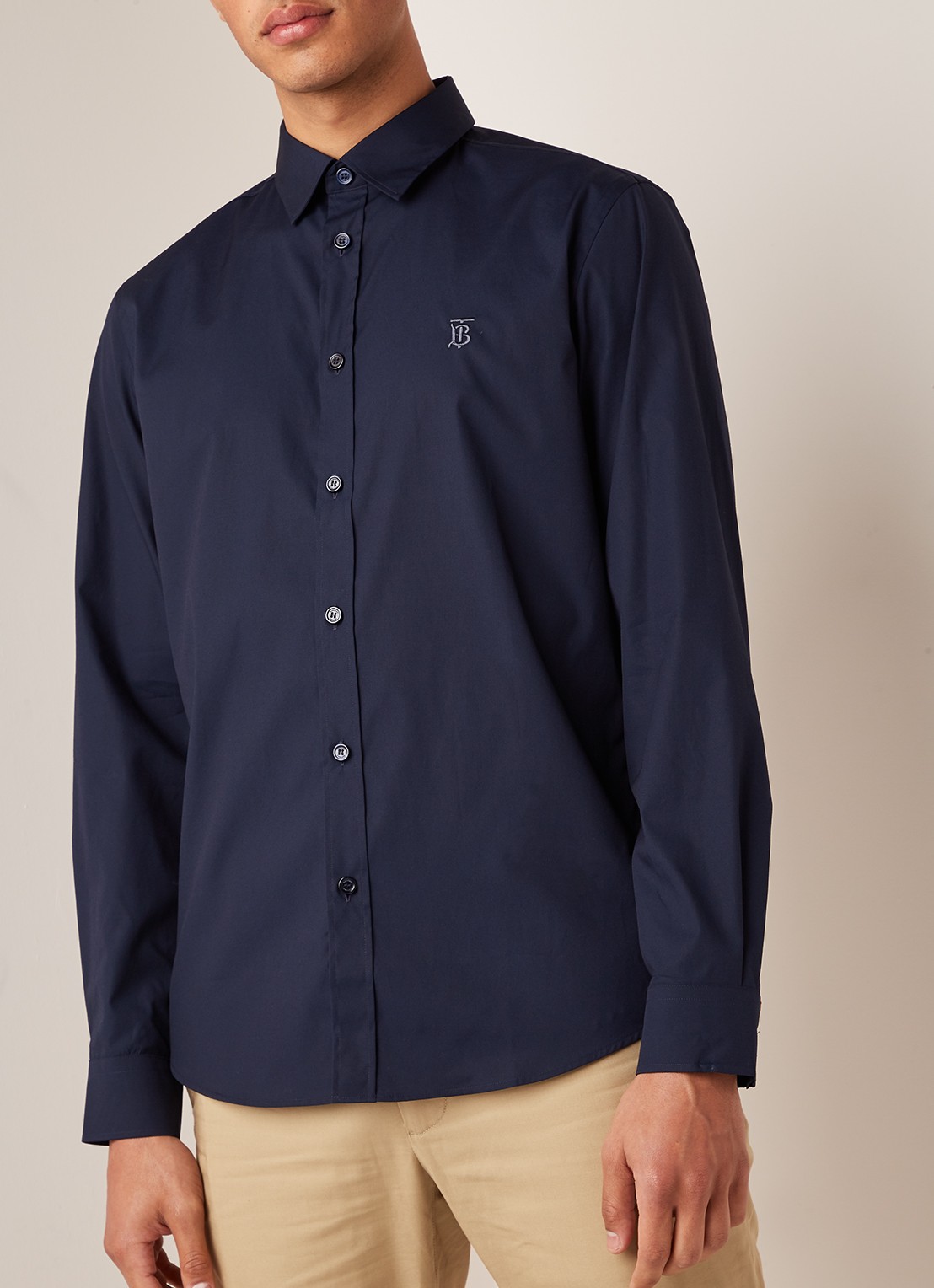 Burberry Louis regular fit overhemd met kentkraag - detail 4 donkerblauw
