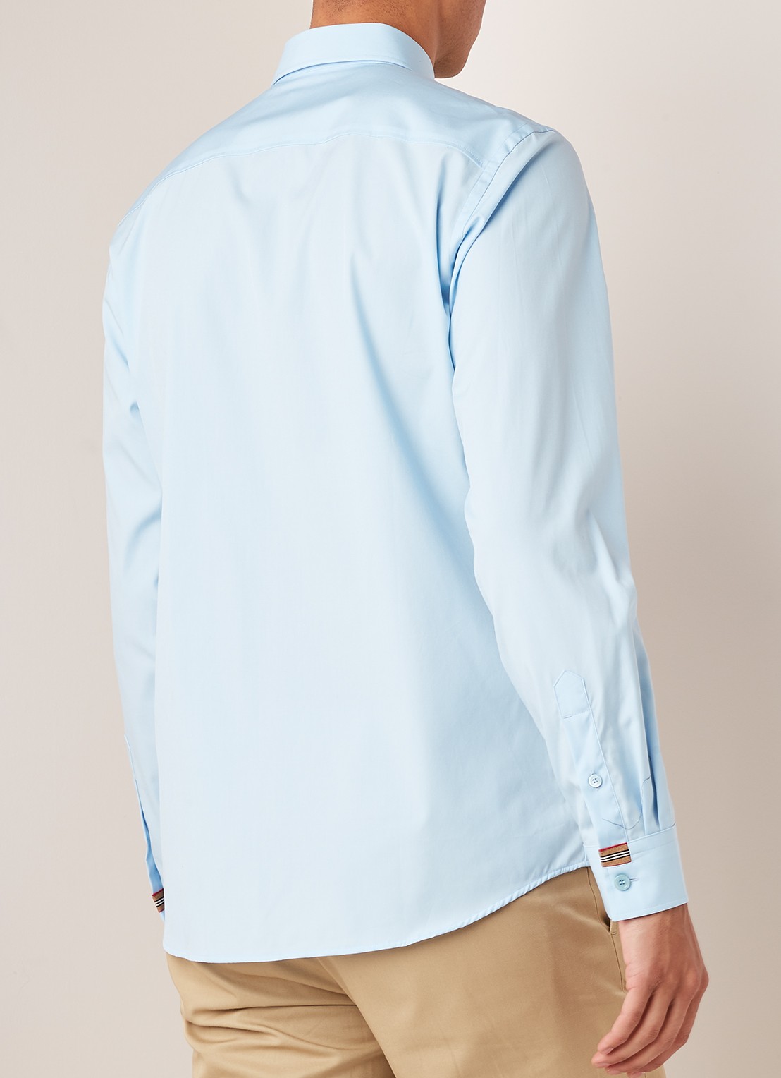 BURBERRY Louis regular fit overhemd met kentkraag - achterkant lichtblauw