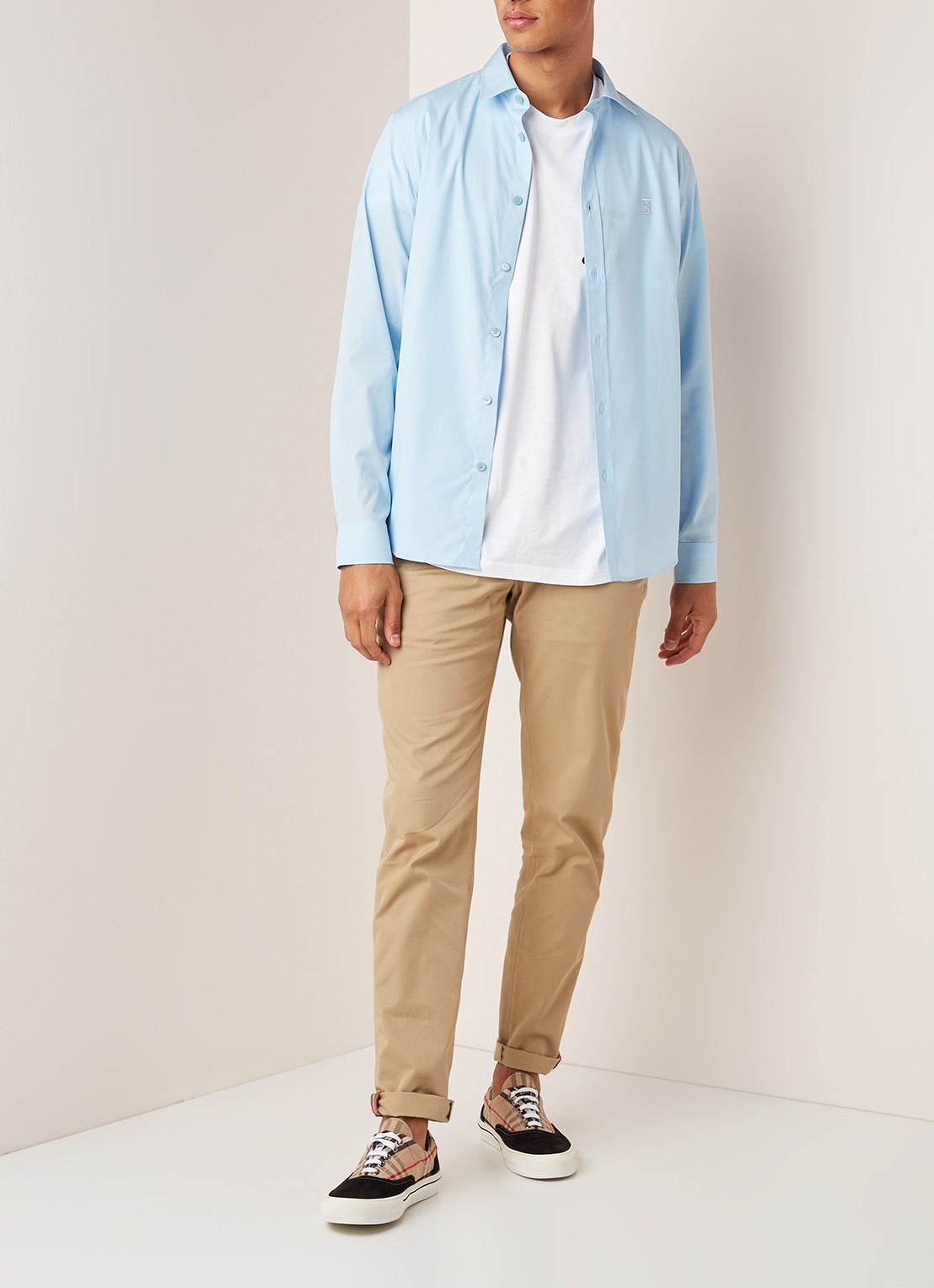 BURBERRY Louis regular fit overhemd met kentkraag - voorkant 3 lichtblauw
