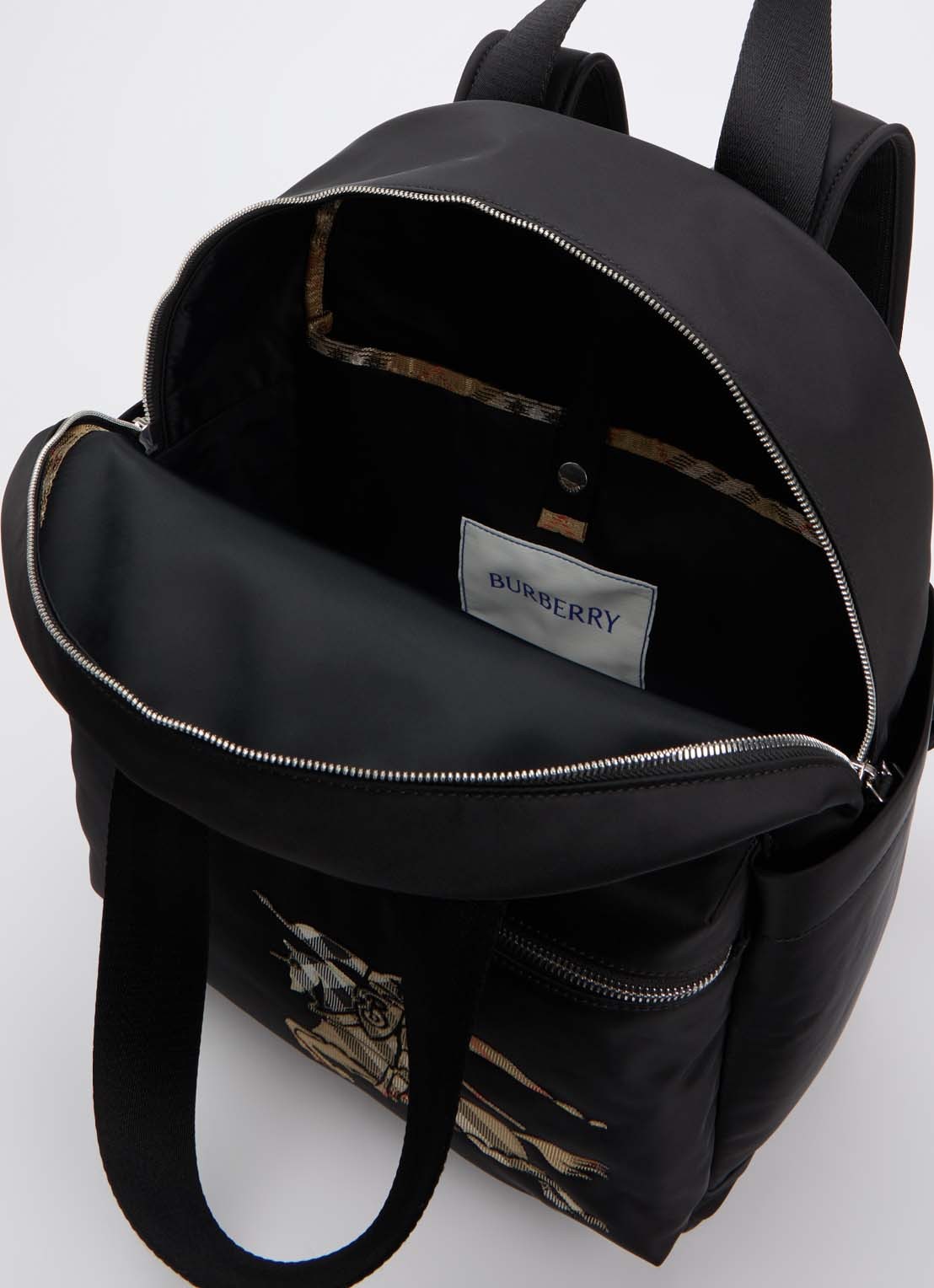 Burberry Luiertas met logo en verschoningsmat - detail 3 zwart