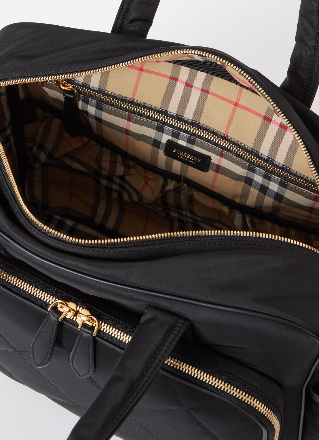 Burberry Luiertas met quilt patroon en verschoningsmat - detail 3 zwart