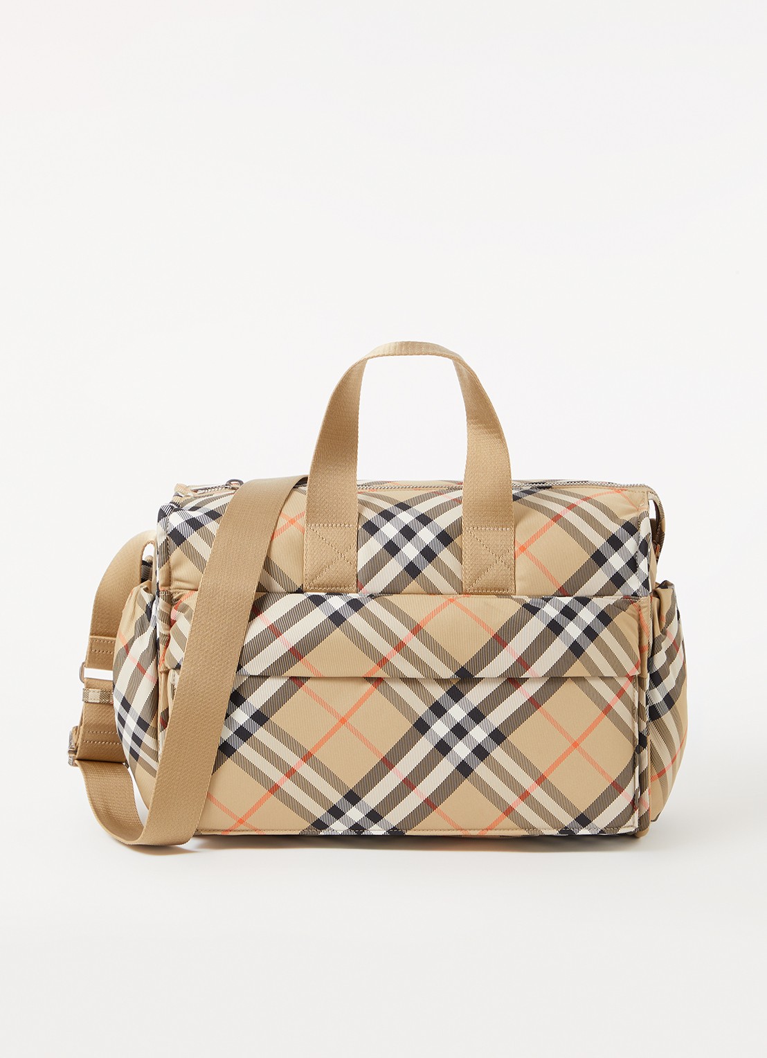 Burberry Luiertas met ruitdessin en verschoningsmat - voorkant zand
