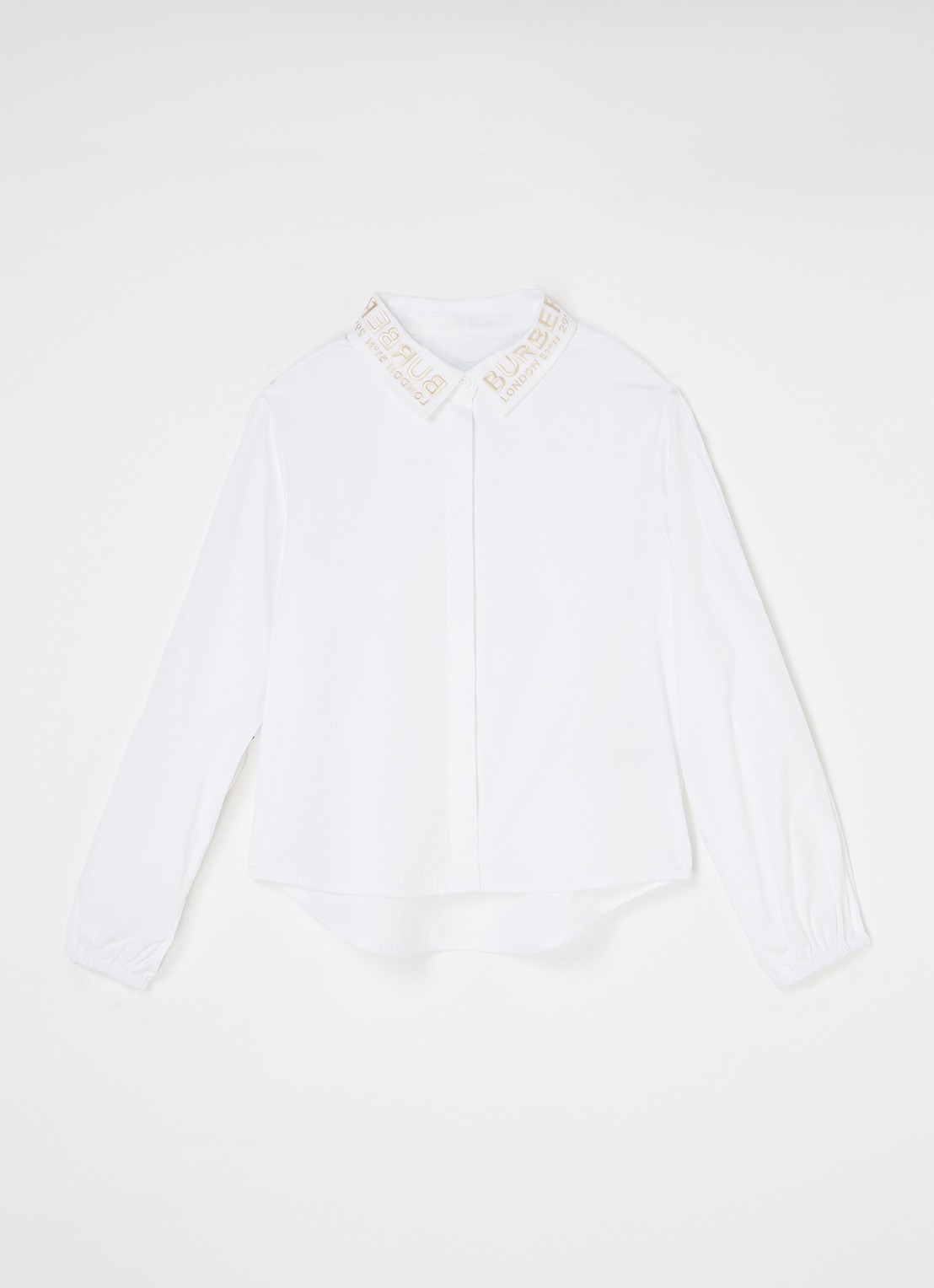 Burberry Lynette blouse met logoborduring - voorkant 2 wit