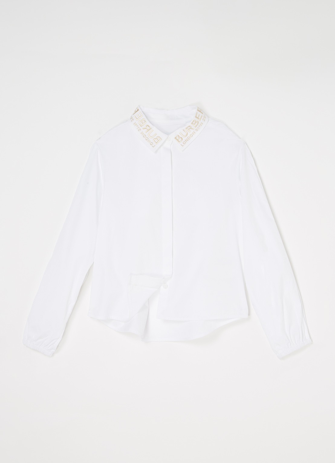 Burberry Lynette blouse met logoborduring - voorkant 3 wit